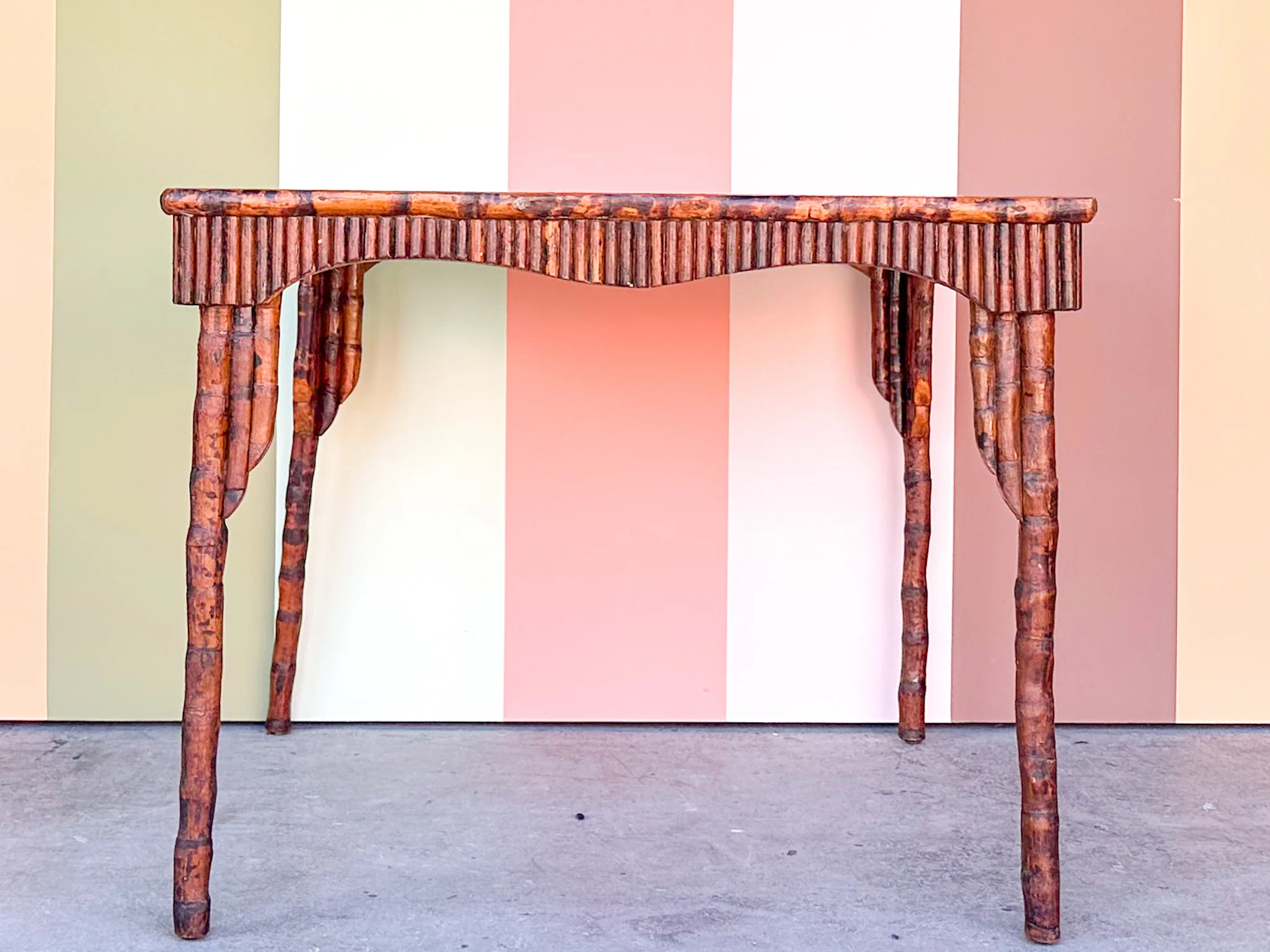 Hand Painted Bamboo Game Table - Image 10