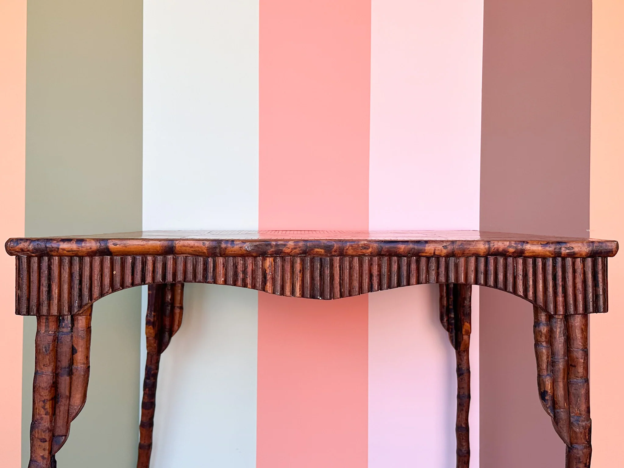 Hand Painted Bamboo Game Table - Image 3