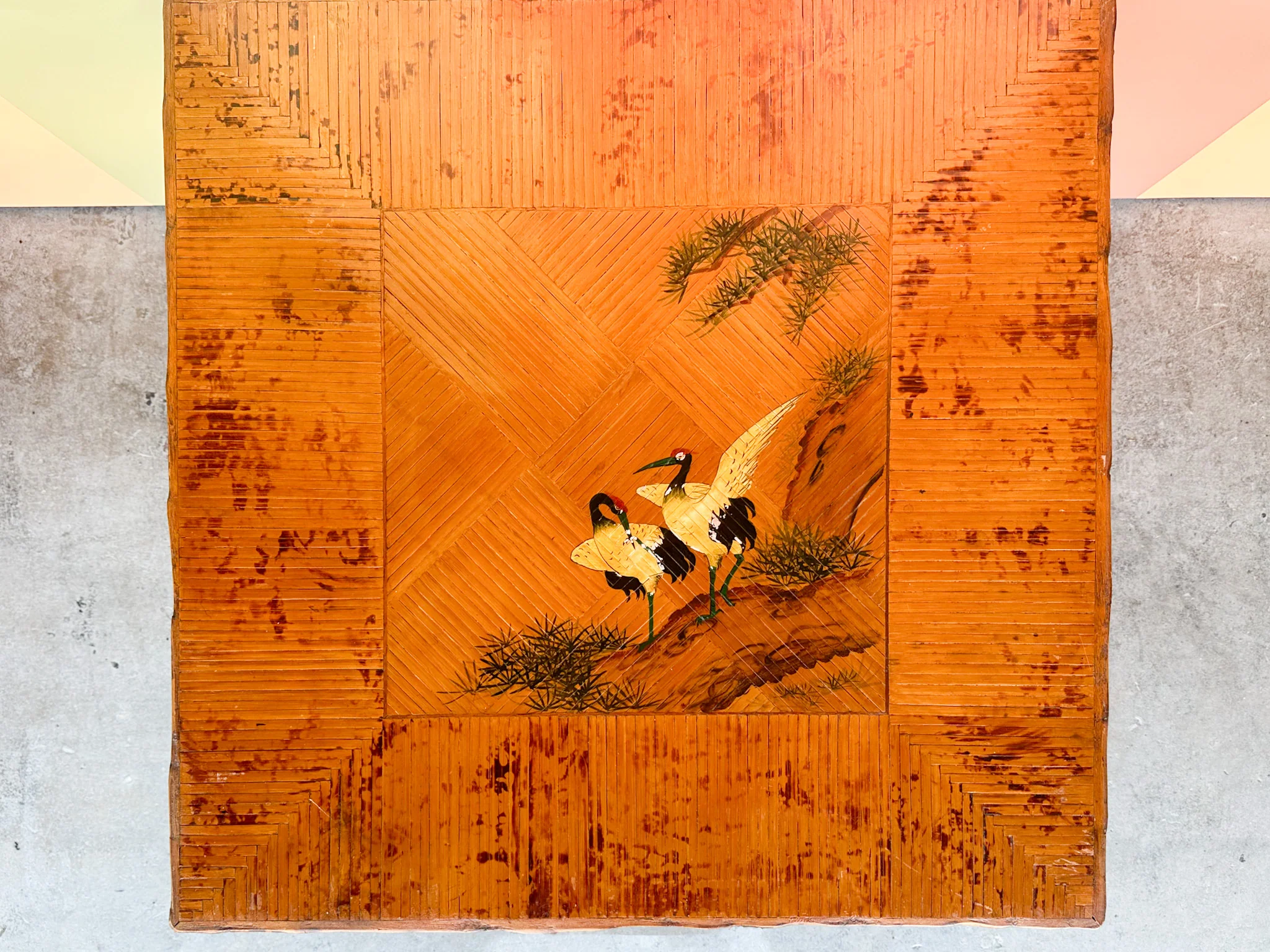 Hand Painted Bamboo Game Table - Image 5
