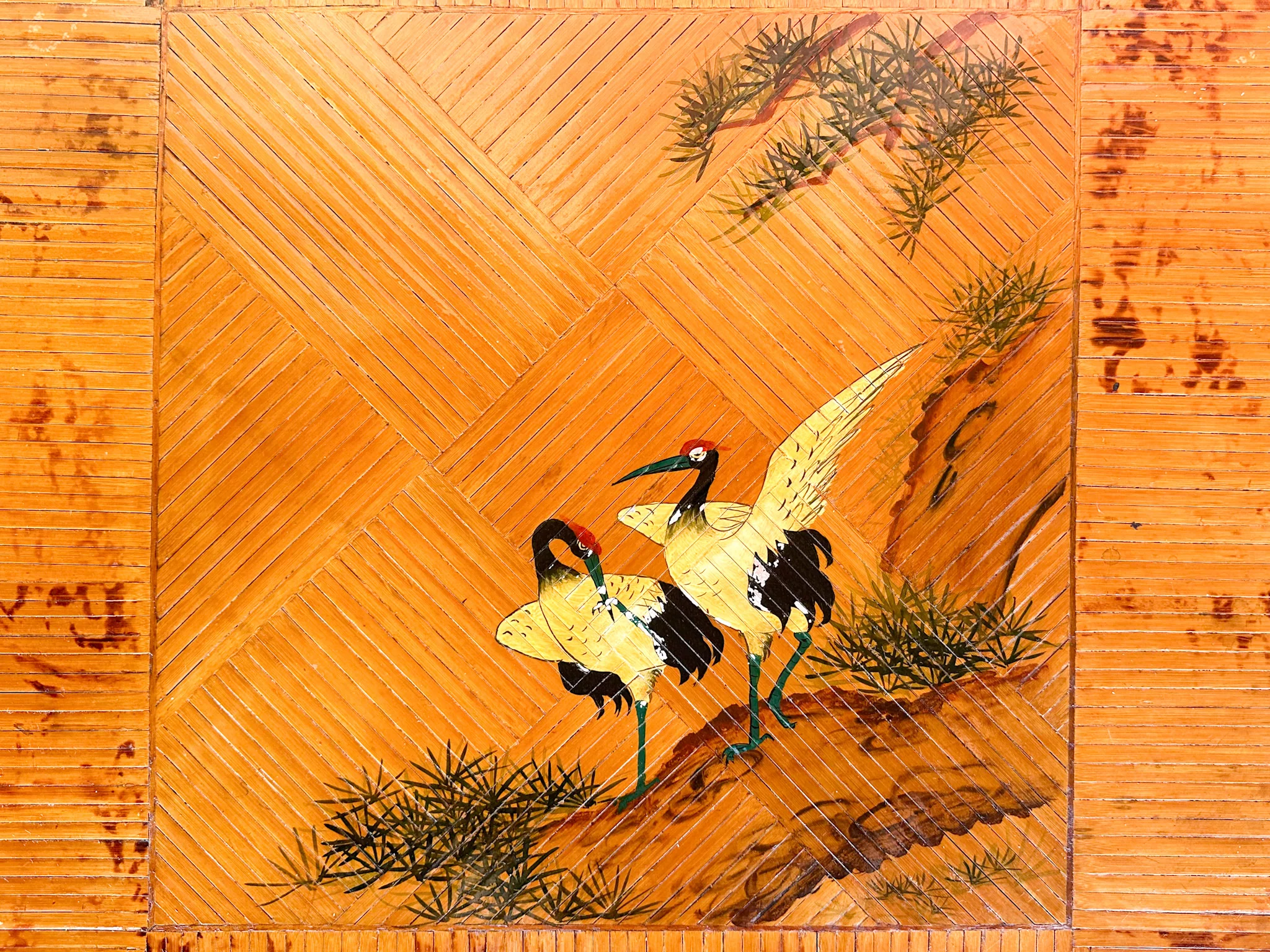 Hand Painted Bamboo Game Table - Image 6