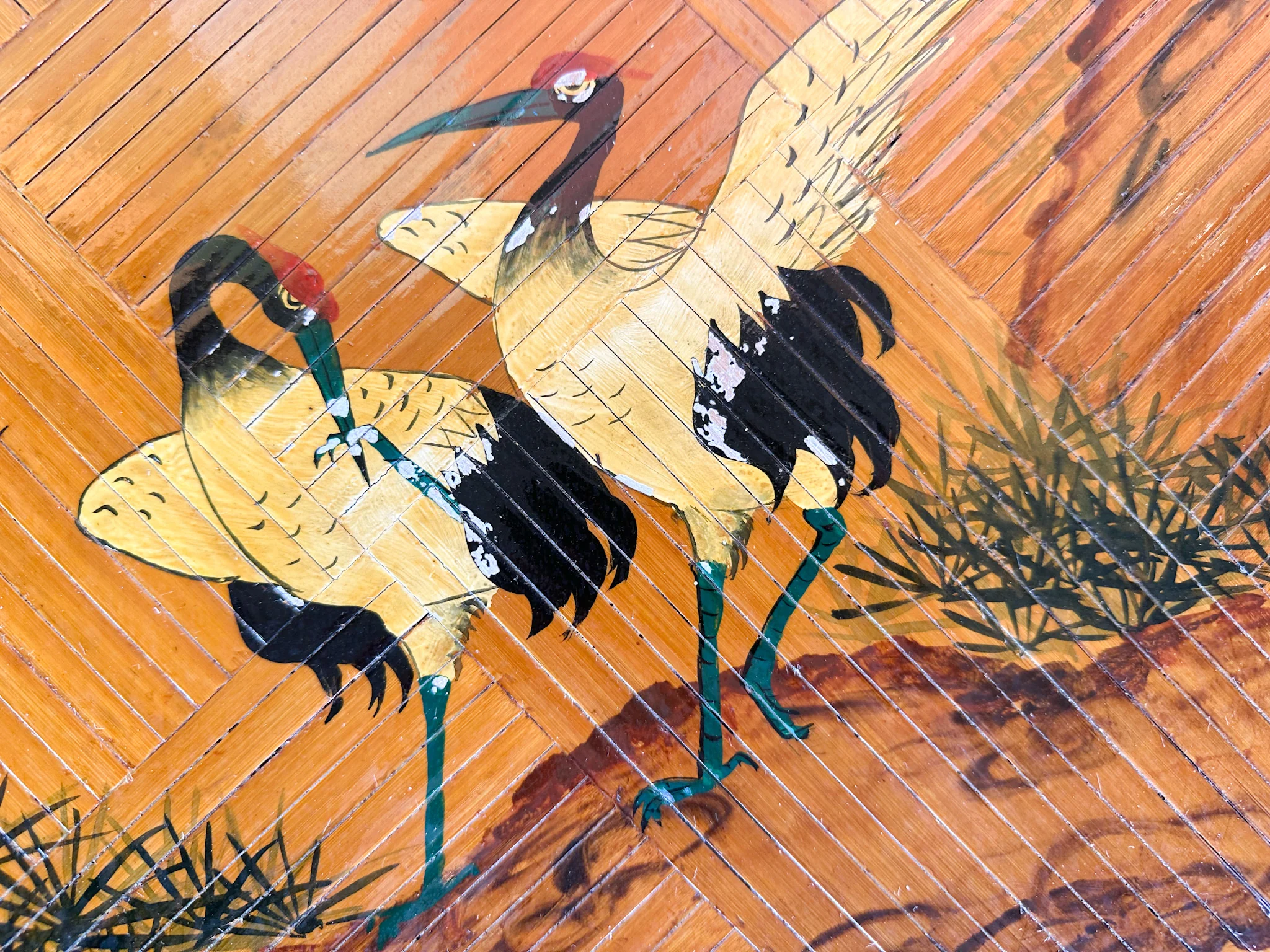 Hand Painted Bamboo Game Table - Image 7