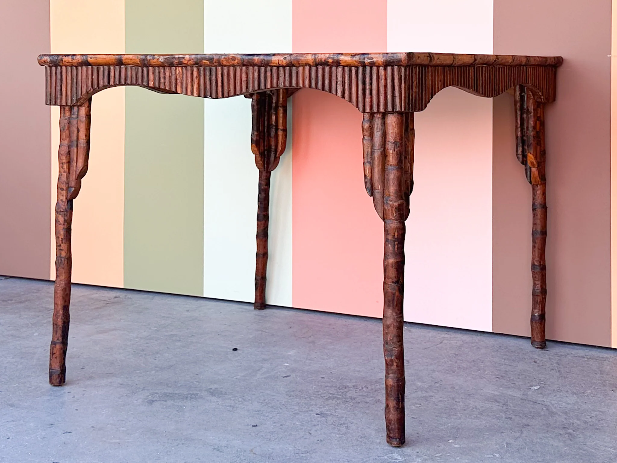 Hand Painted Bamboo Game Table - Image 8