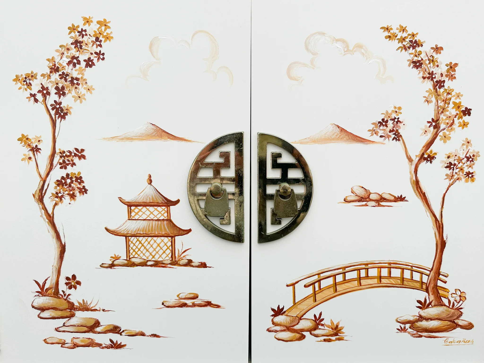 Hand Painted Chinoiserie Oversized Nightstand - Image 5