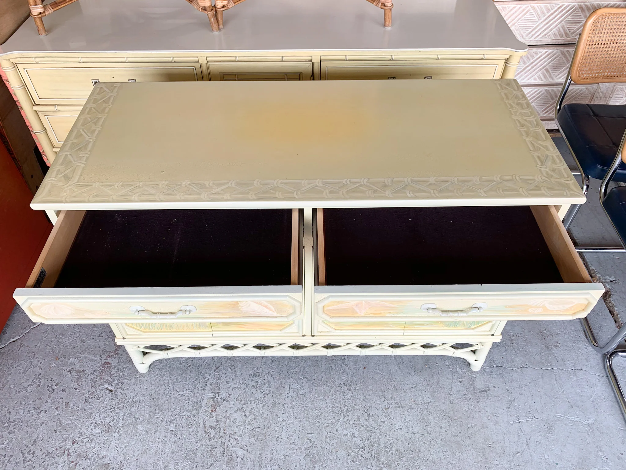 Hand Painted Ficks Reed Credenza - Image 6