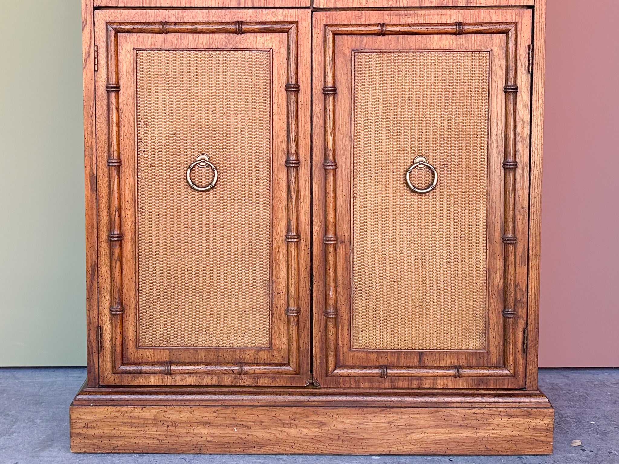 Handsome Faux Bamboo Armoire - Image 3