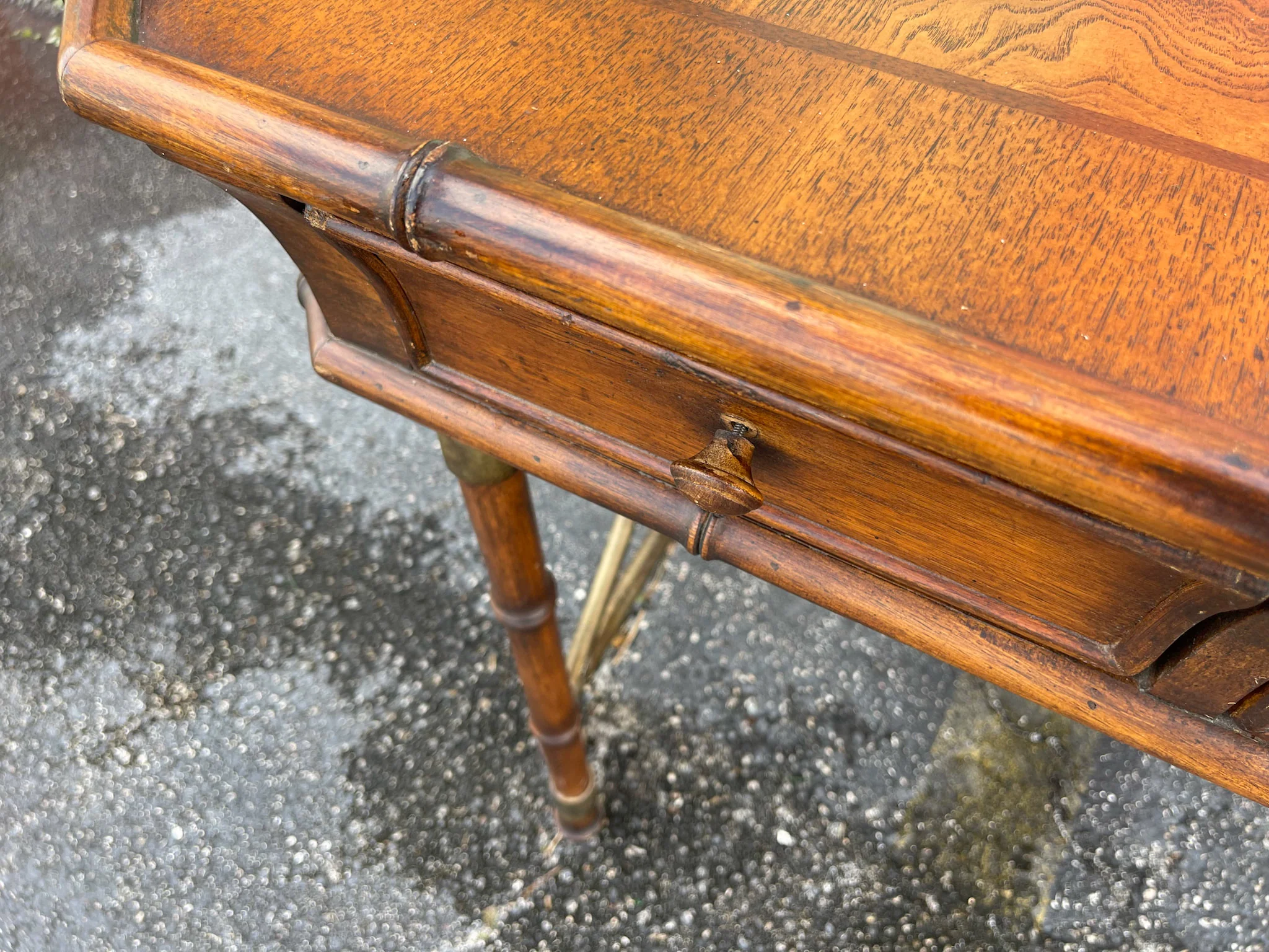 Handsome Faux Bamboo Desk - Image 15