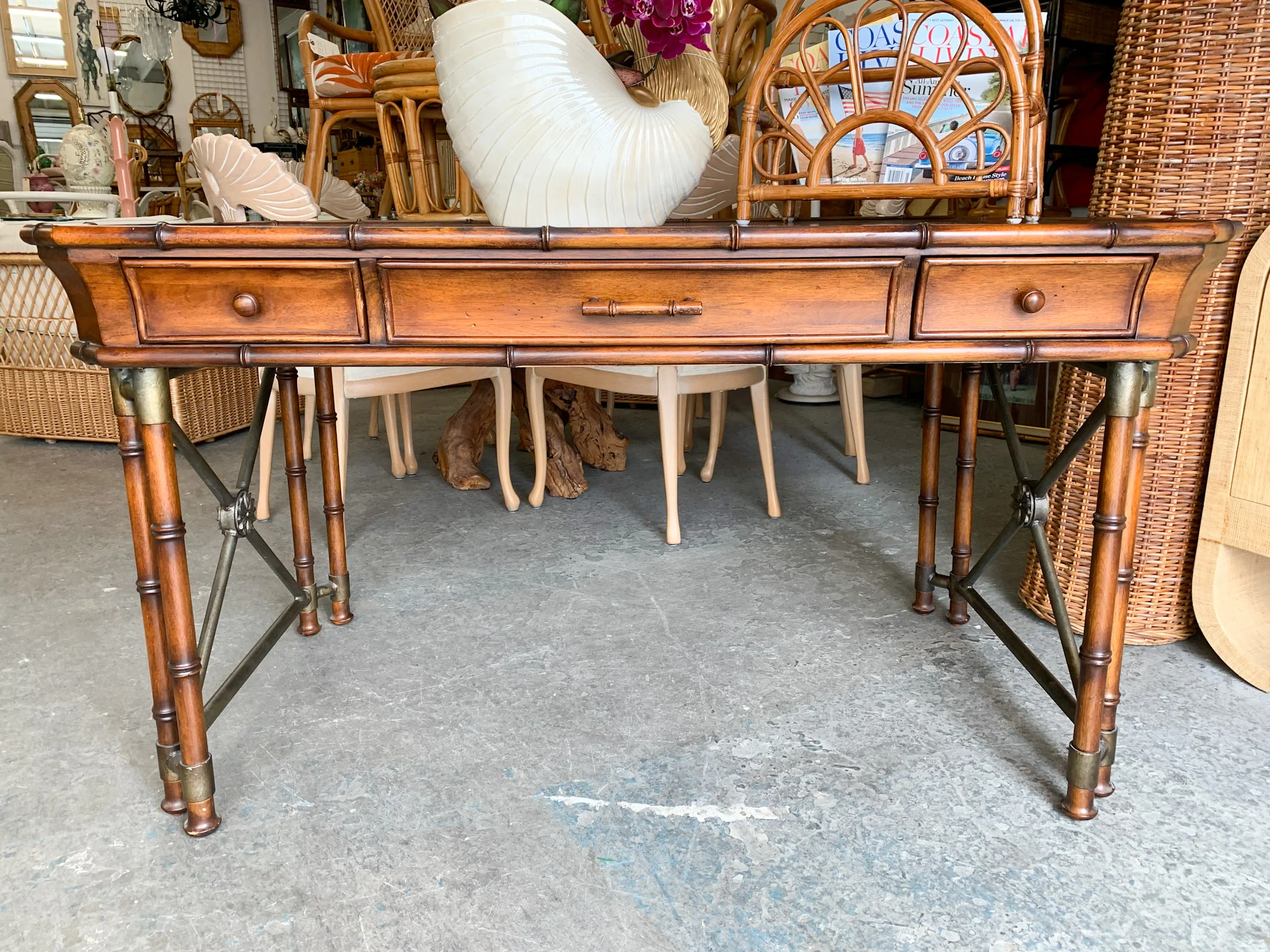 Handsome Faux Bamboo Desk