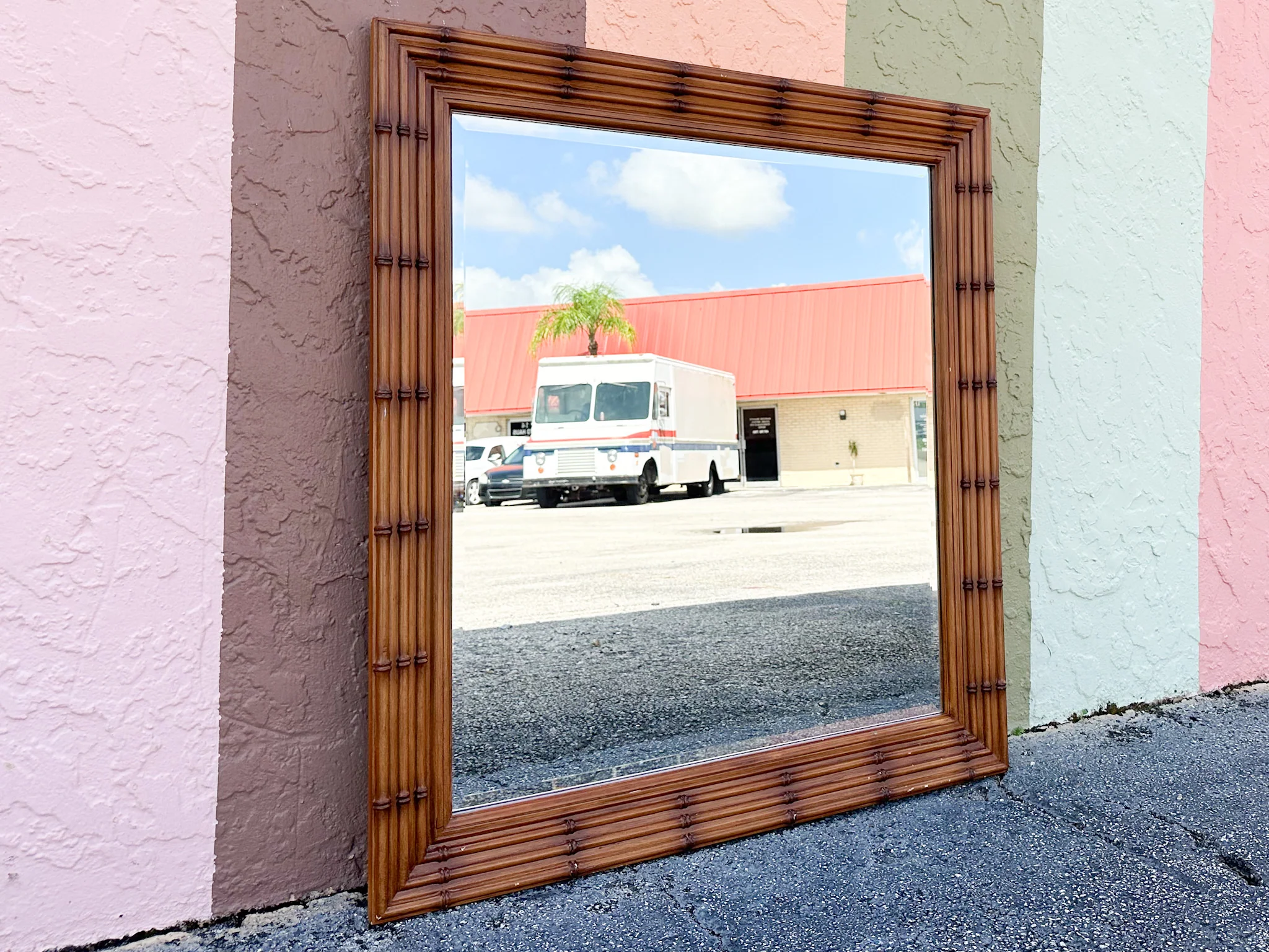 Handsome Faux Bamboo Mirror - Image 6