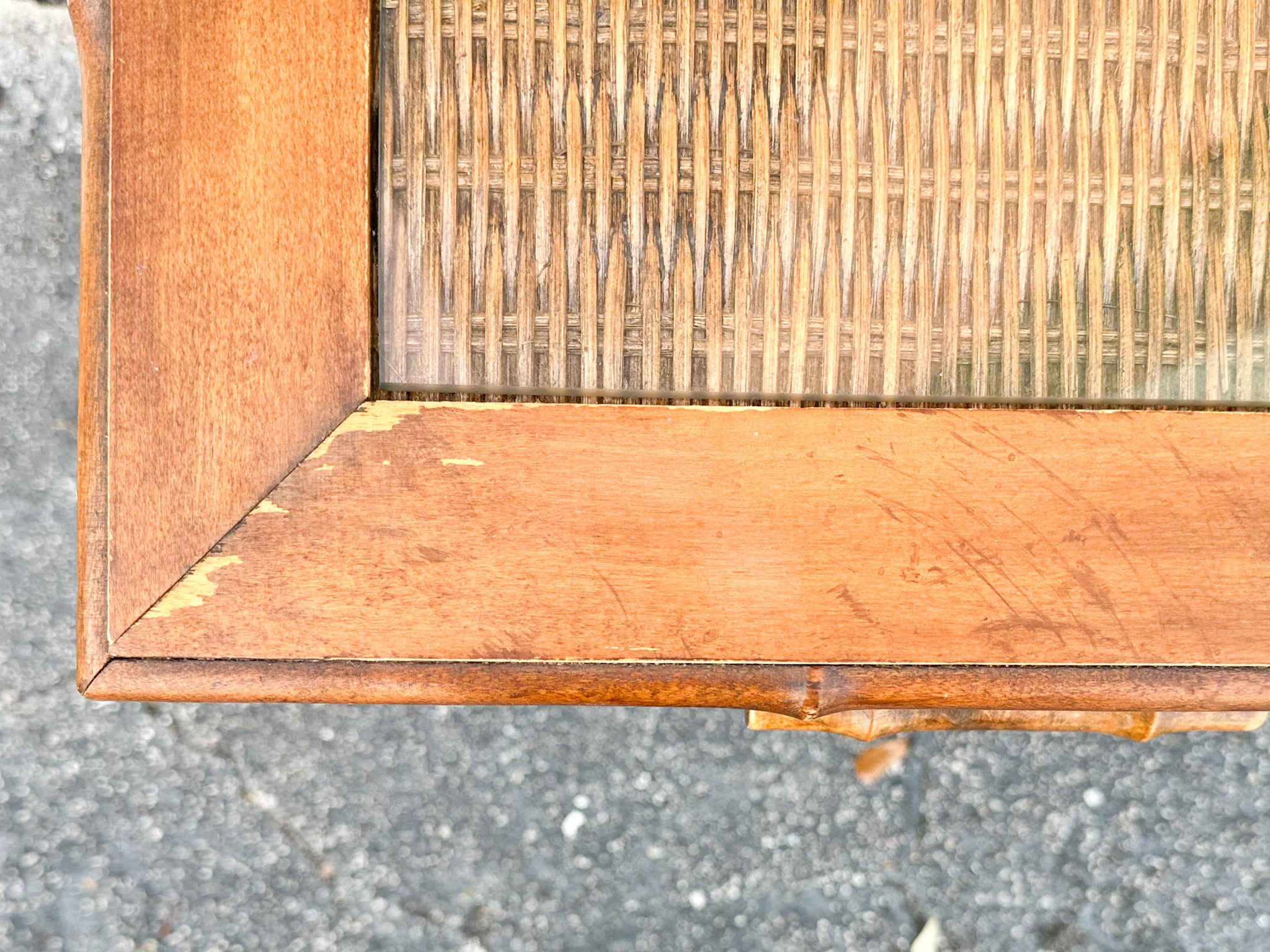 Handsome Faux Bamboo Writing Desk - Image 6