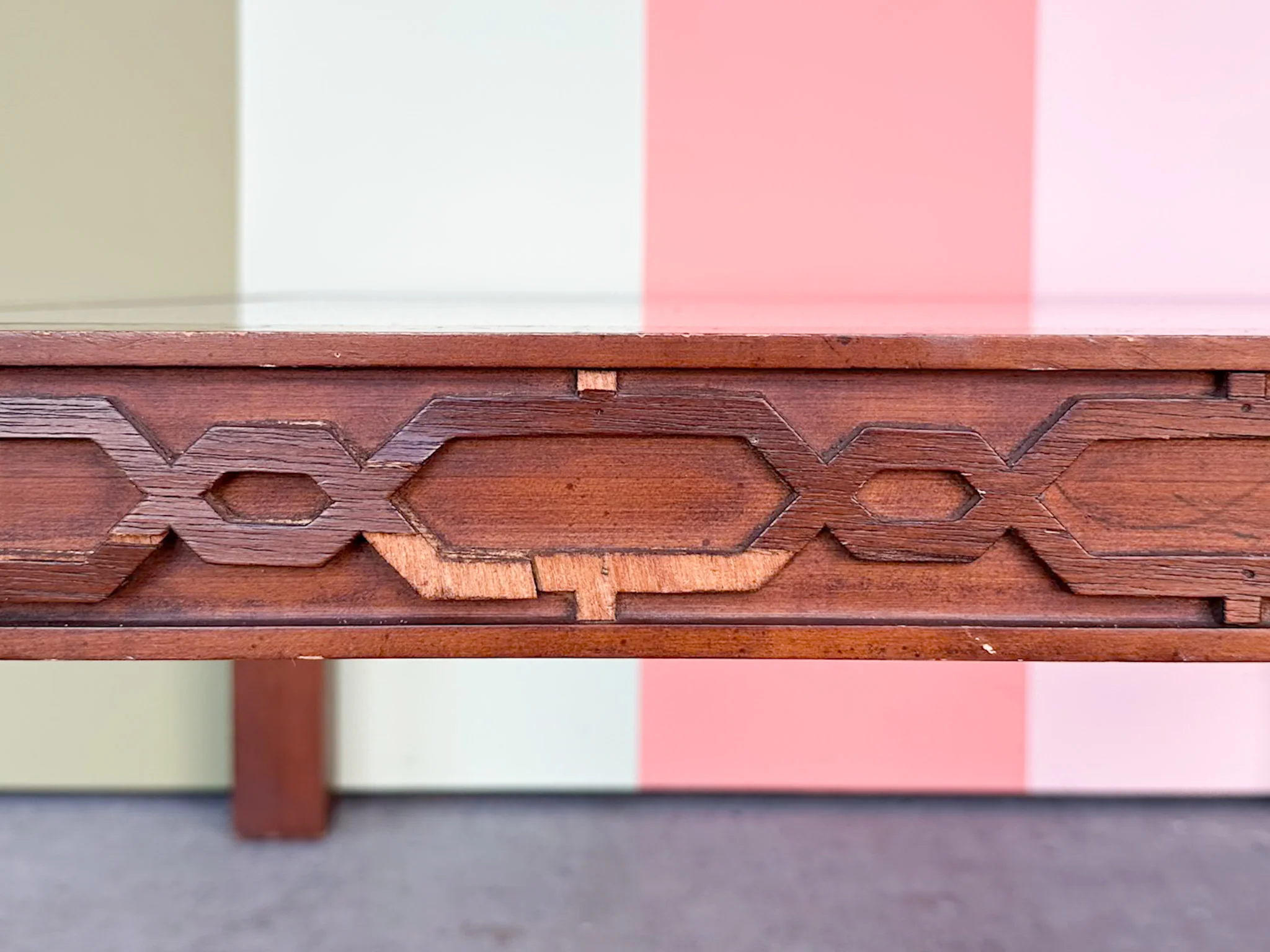 Handsome Fretwork Coffee Table - Image 5