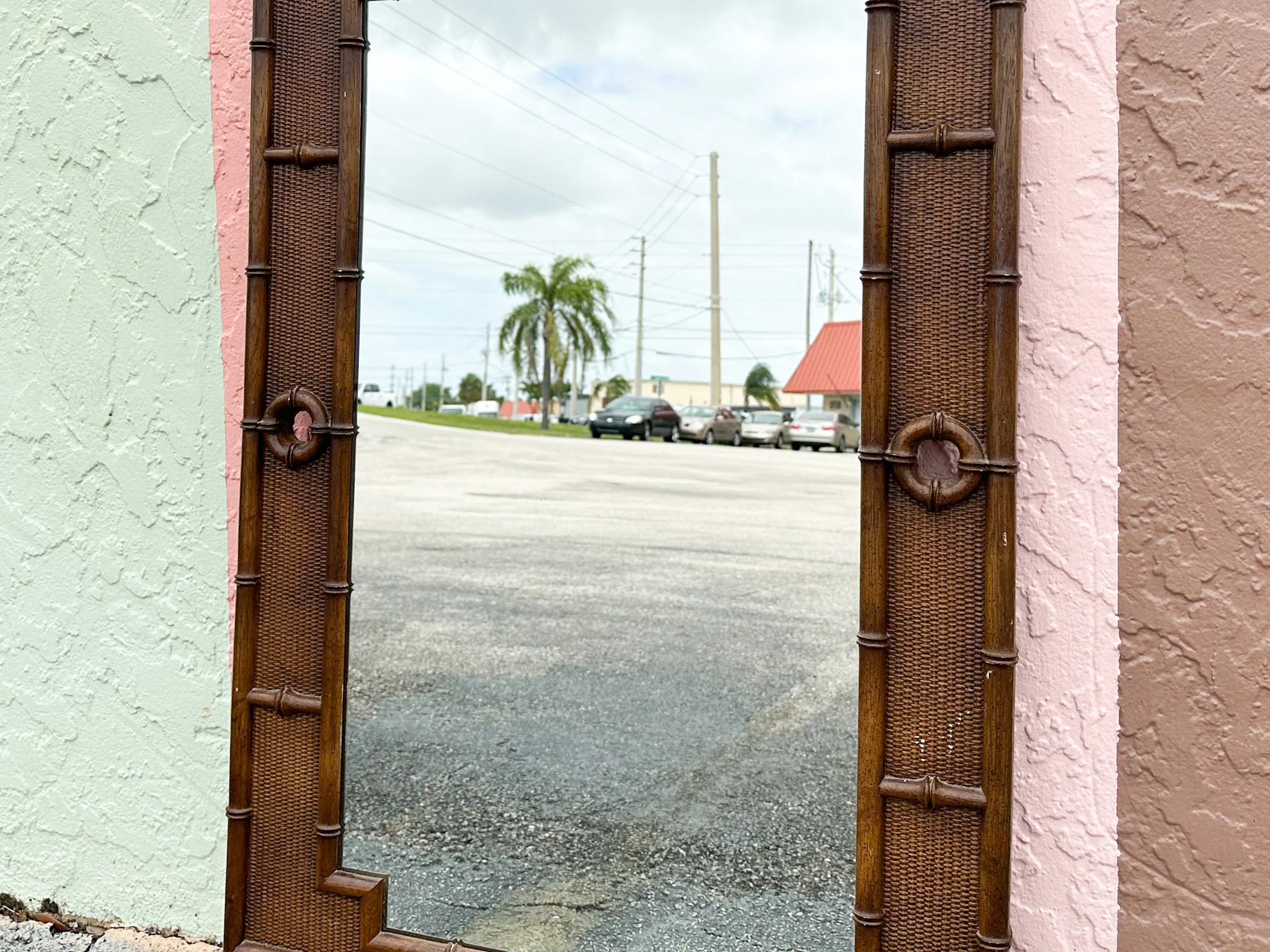 Handsome Omega Faux Bamboo Mirror - Image 3