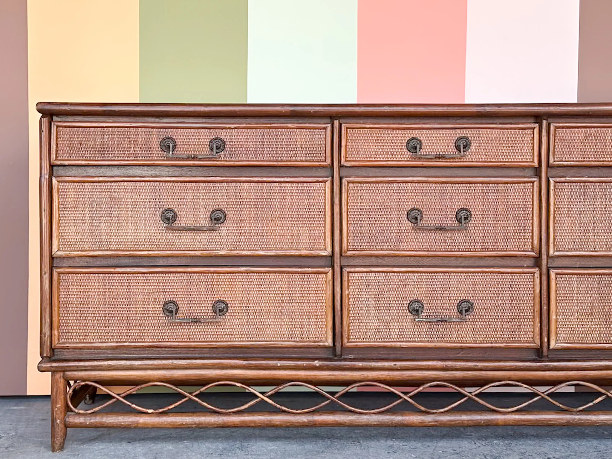 Handsome Rattan Dresser - Image 4