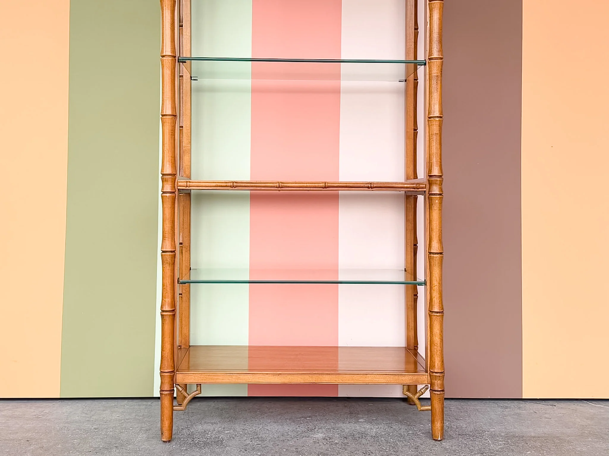 Handsome Thomasville Faux Bamboo Etagere - Image 4