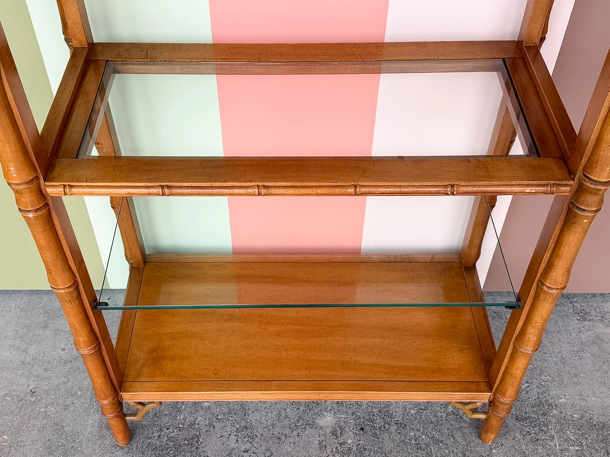 Handsome Thomasville Faux Bamboo Etagere - Image 5