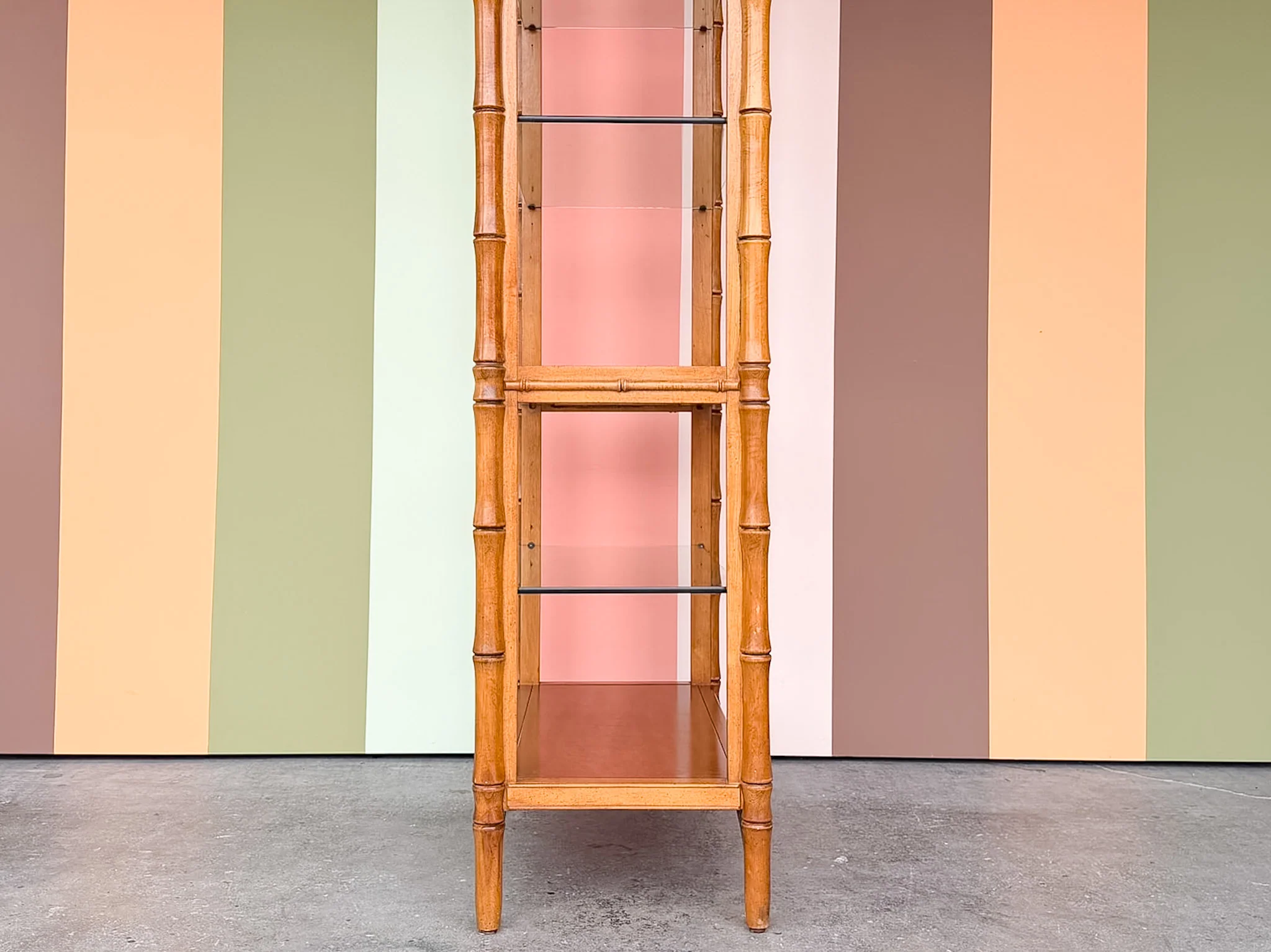 Handsome Thomasville Faux Bamboo Etagere - Image 9