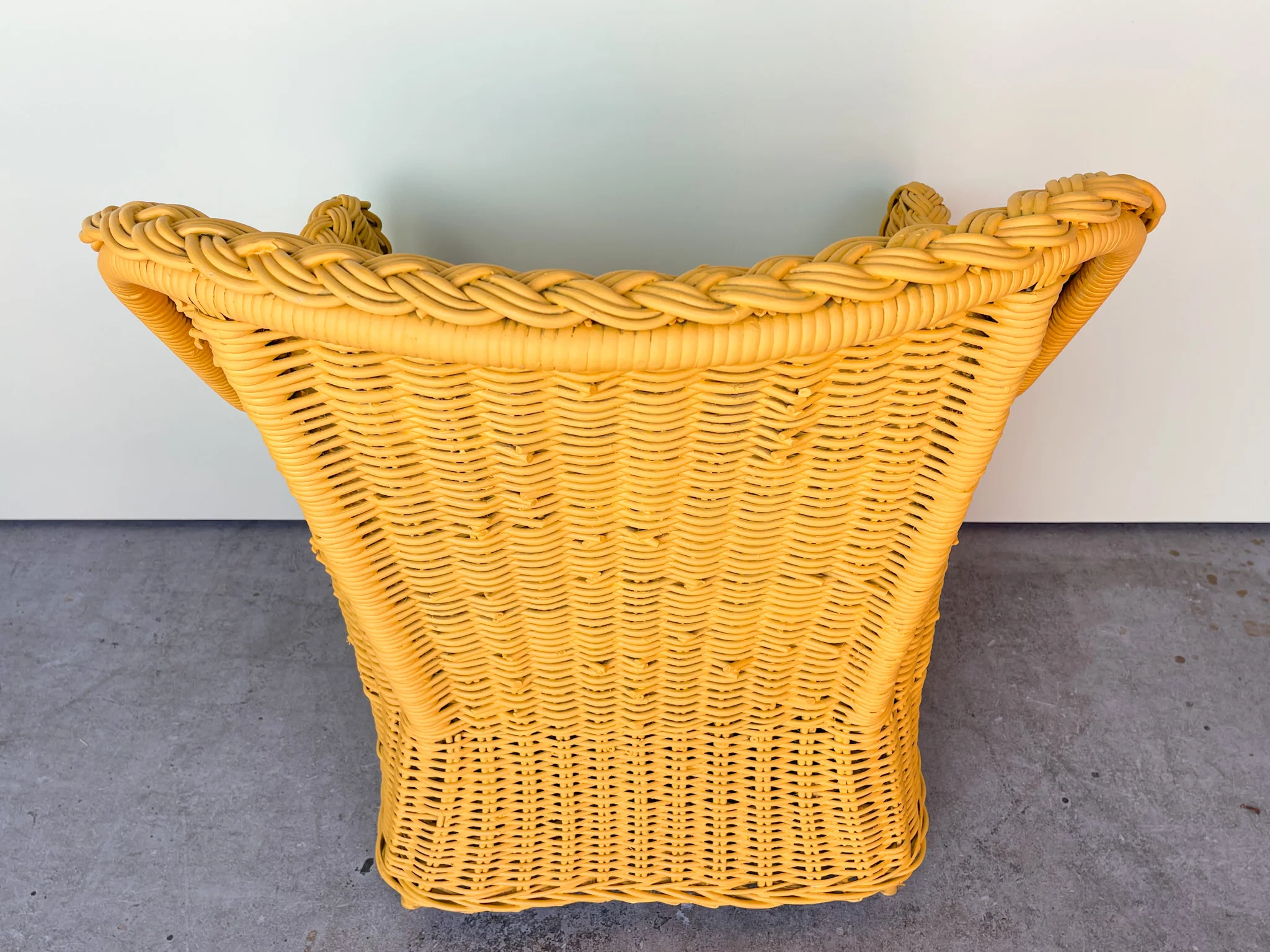 Happy Yellow Braided Rattan Chair - Image 6