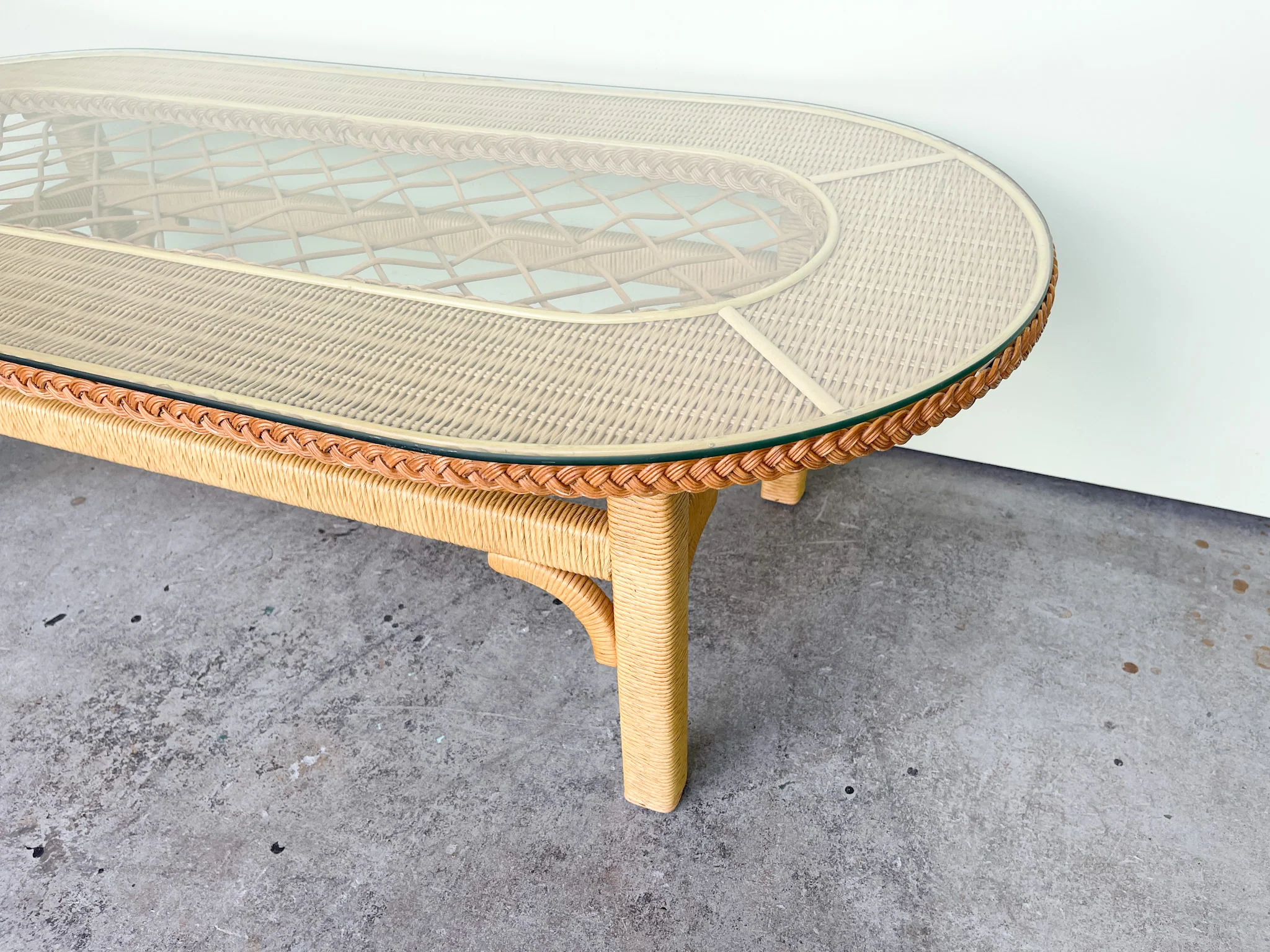 Henry Link Braided Rattan Coffee Table - Image 3