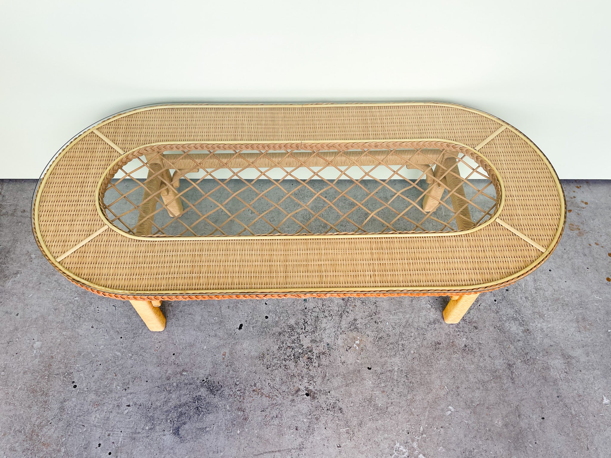Henry Link Braided Rattan Coffee Table - Image 4