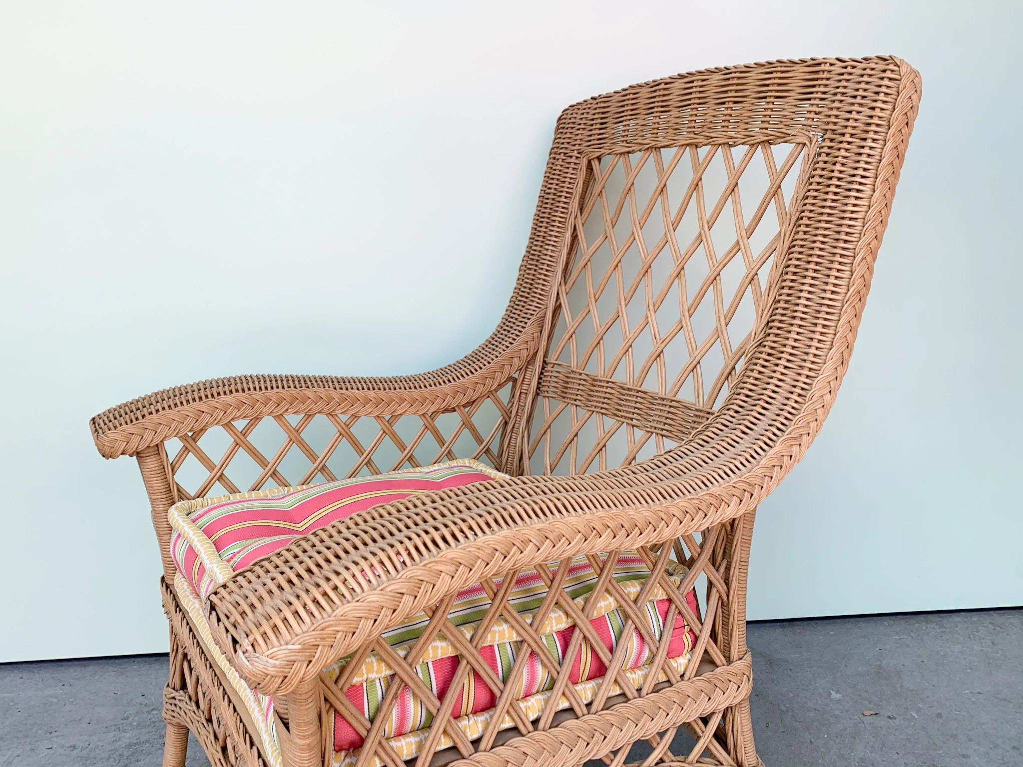 Henry Link Braided Wicker Lounge Chair - Image 3