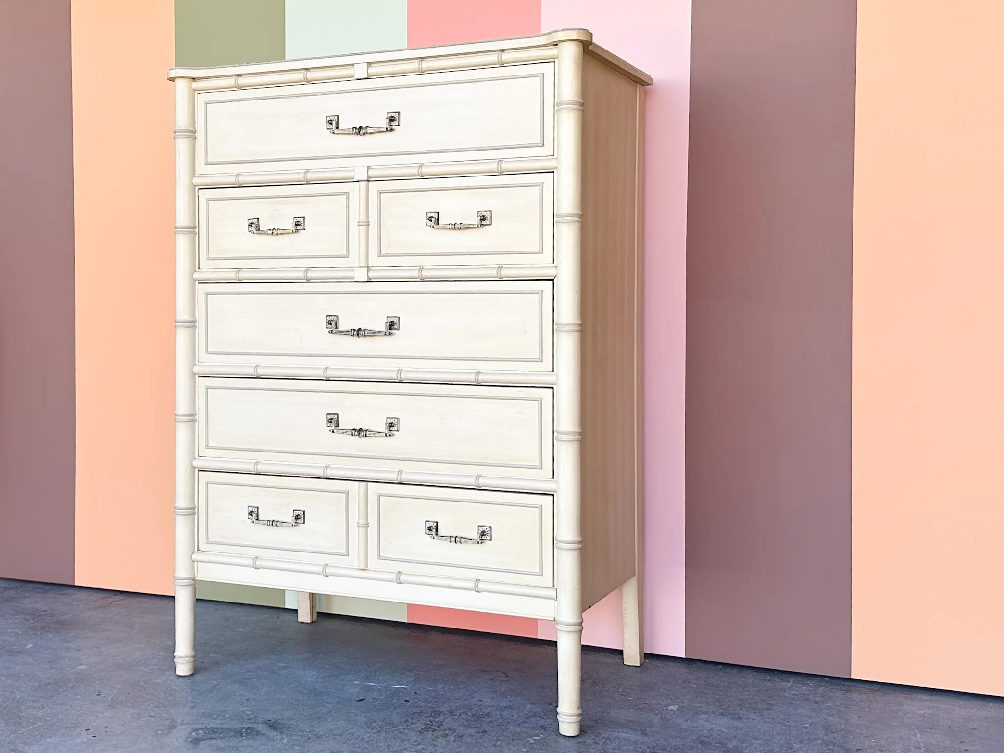 Henry Link Faux Bamboo Tall Chest - Image 2