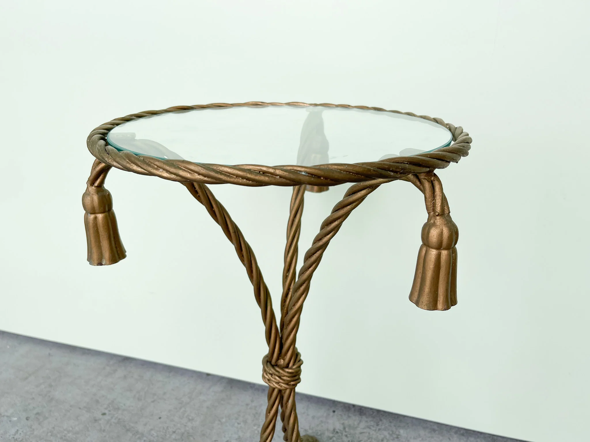 Hollywood Regency Brass Tassel Cocktail Table - Image 2