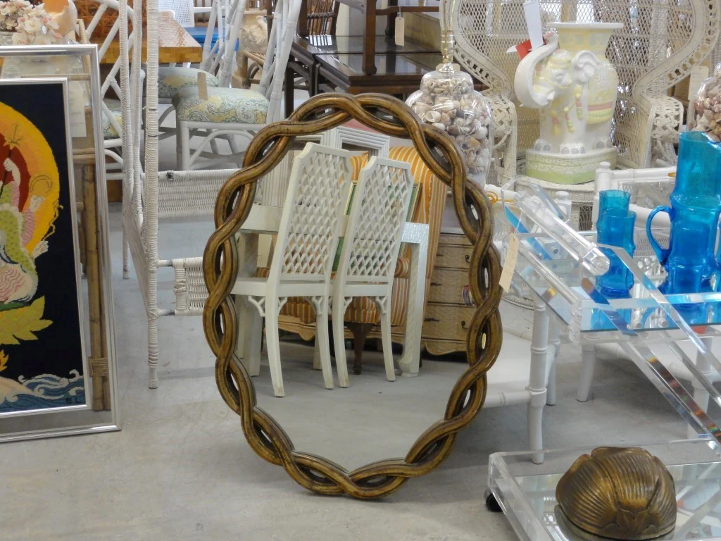 Hollywood Regency Twisted Gold Mirror - Image 2