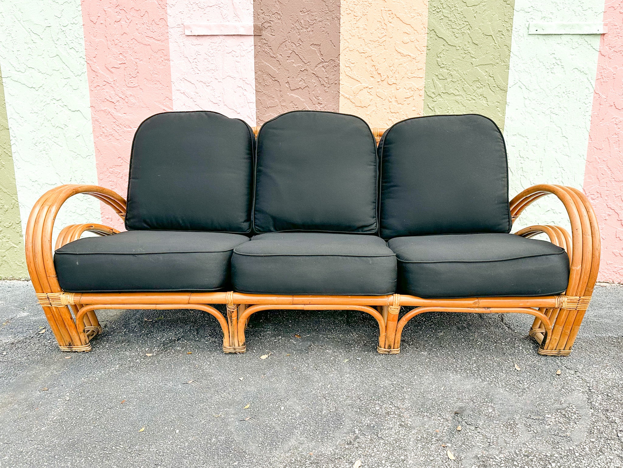 Horseshoe Style Rattan Sofa - Image 2