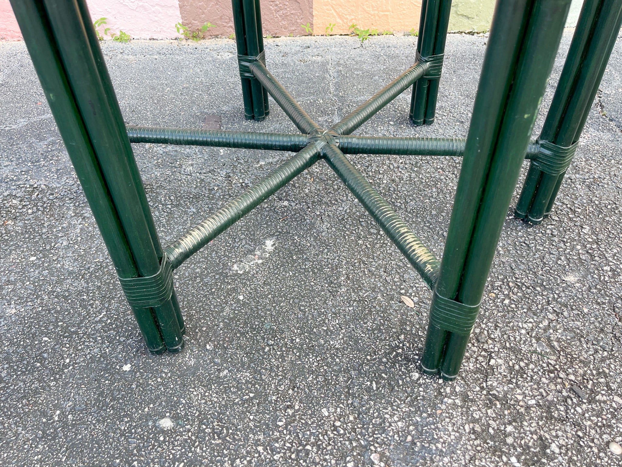 Hunter Green Rattan Dining Table - Image 4