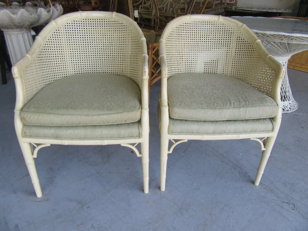 HWR Faux Bamboo Barrel Chairs - Image 4
