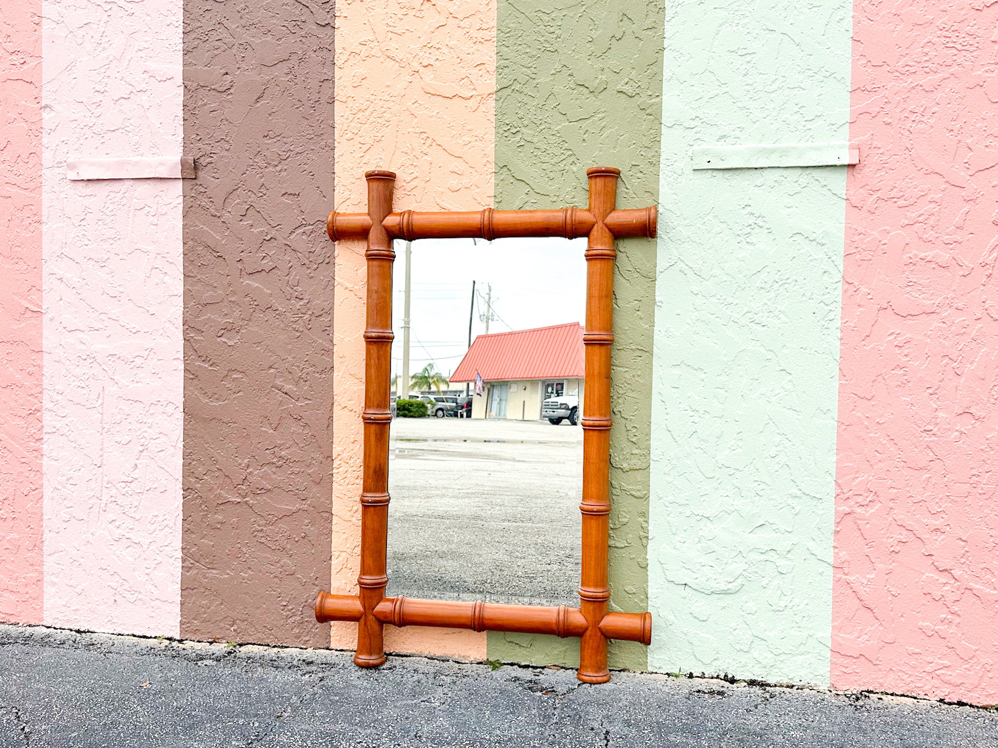Island Chic Faux Bamboo Mirror - Image 2