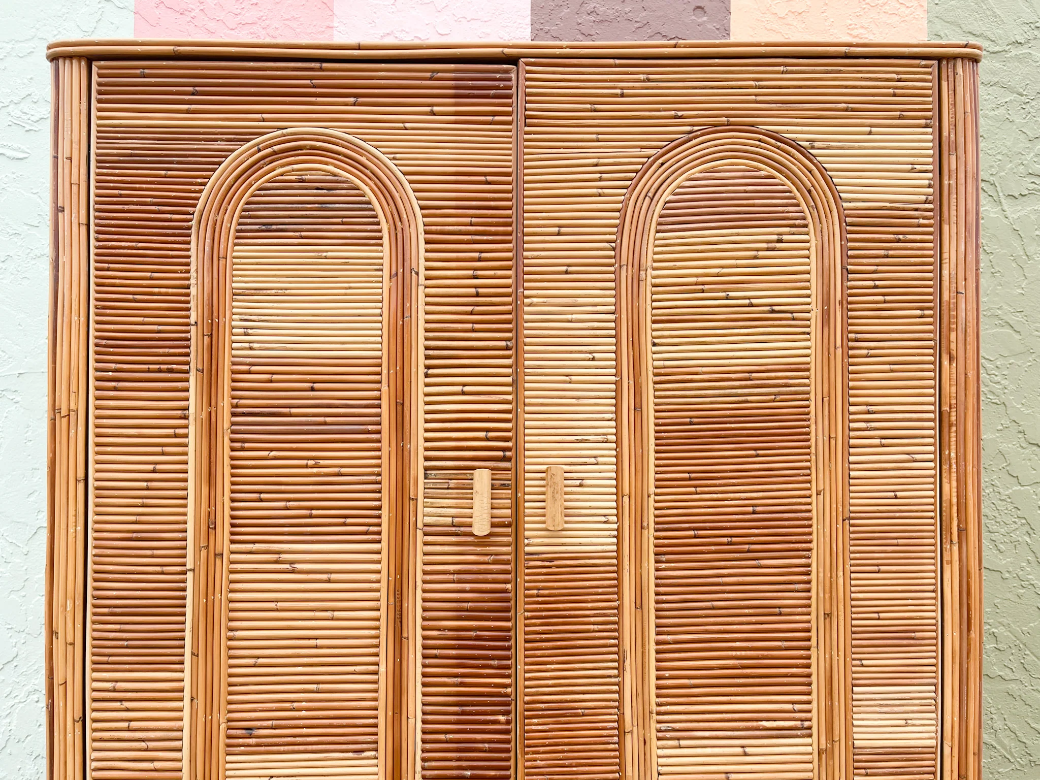 Island Chic Pencil Reed Rattan Armoire - Image 2