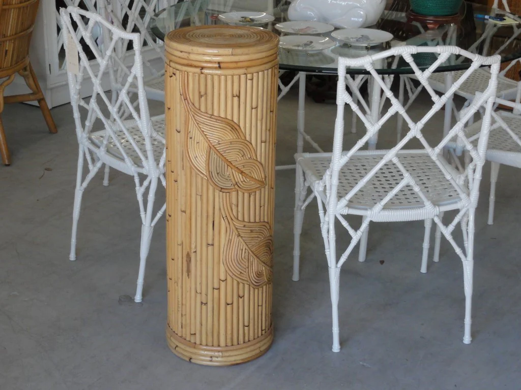 Island Chic Rattan Leaf Pedestal - Image 6