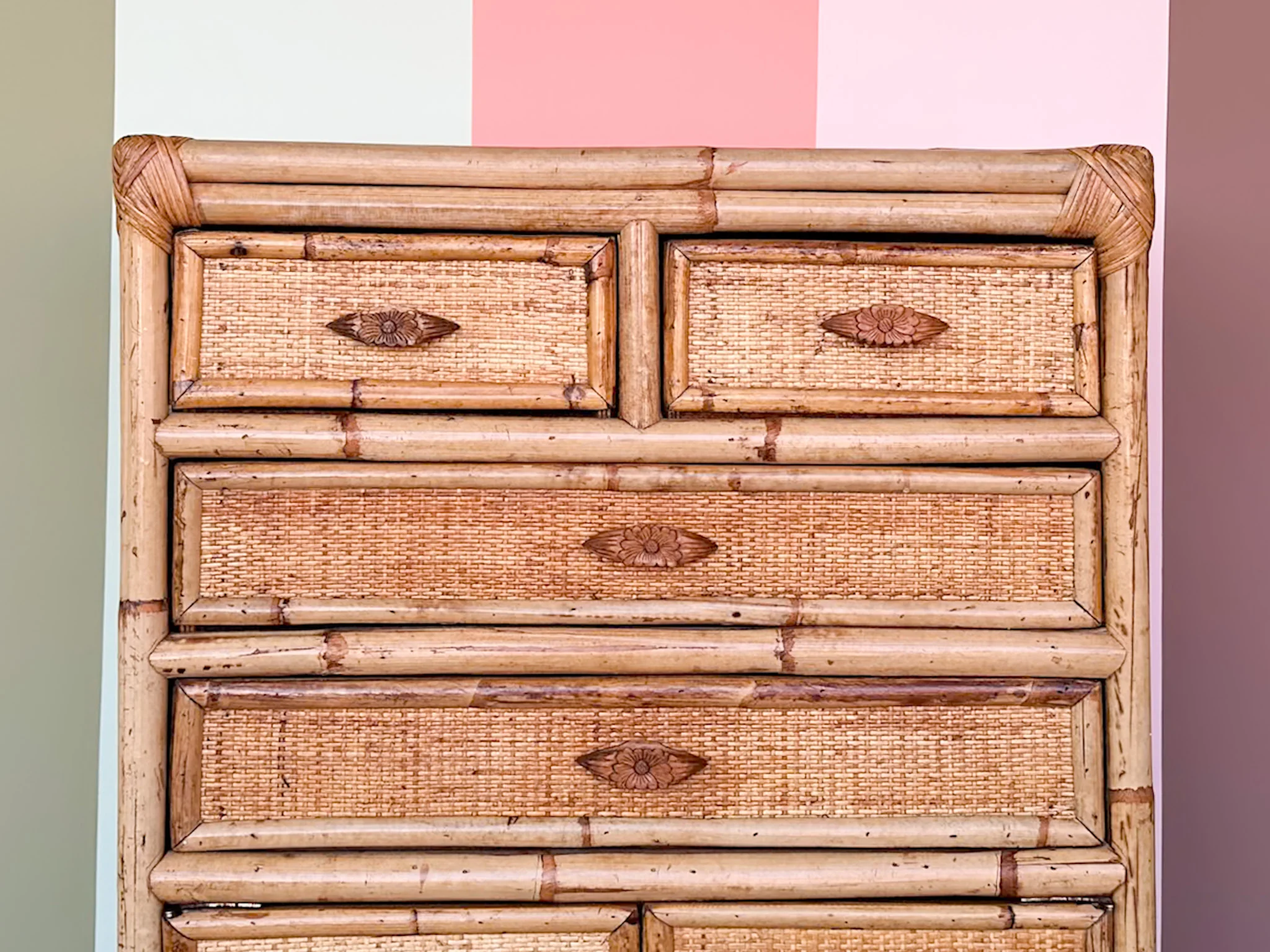 Island Chic Rattan Wrapped Chest - Image 2