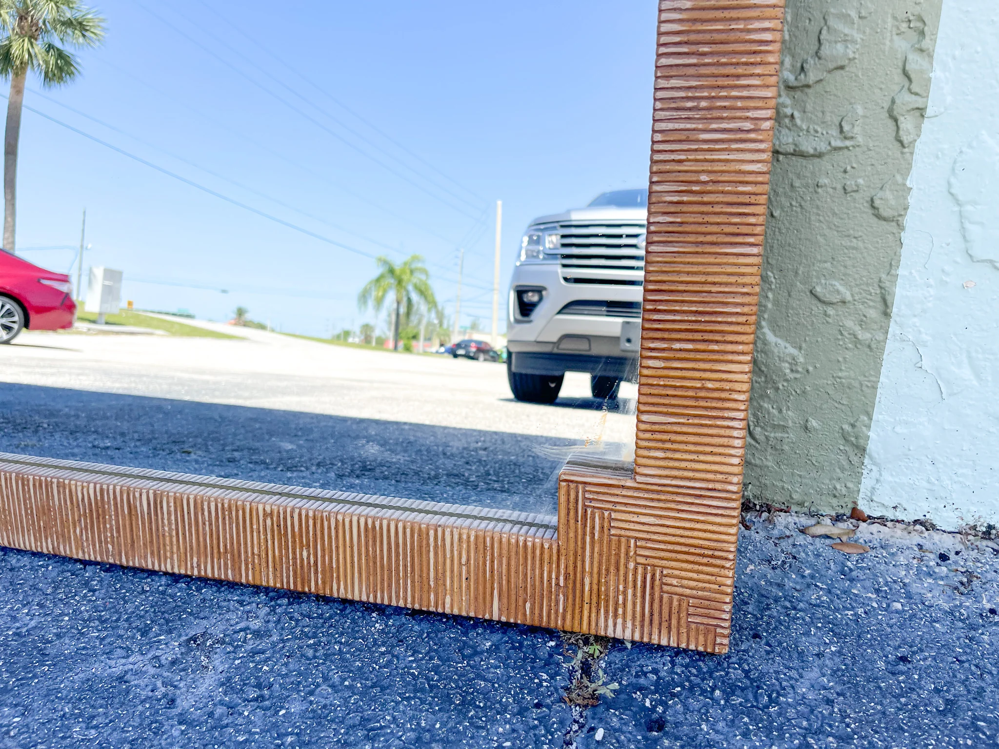 Island Chic Rattan Wrapped Mirror - Image 5