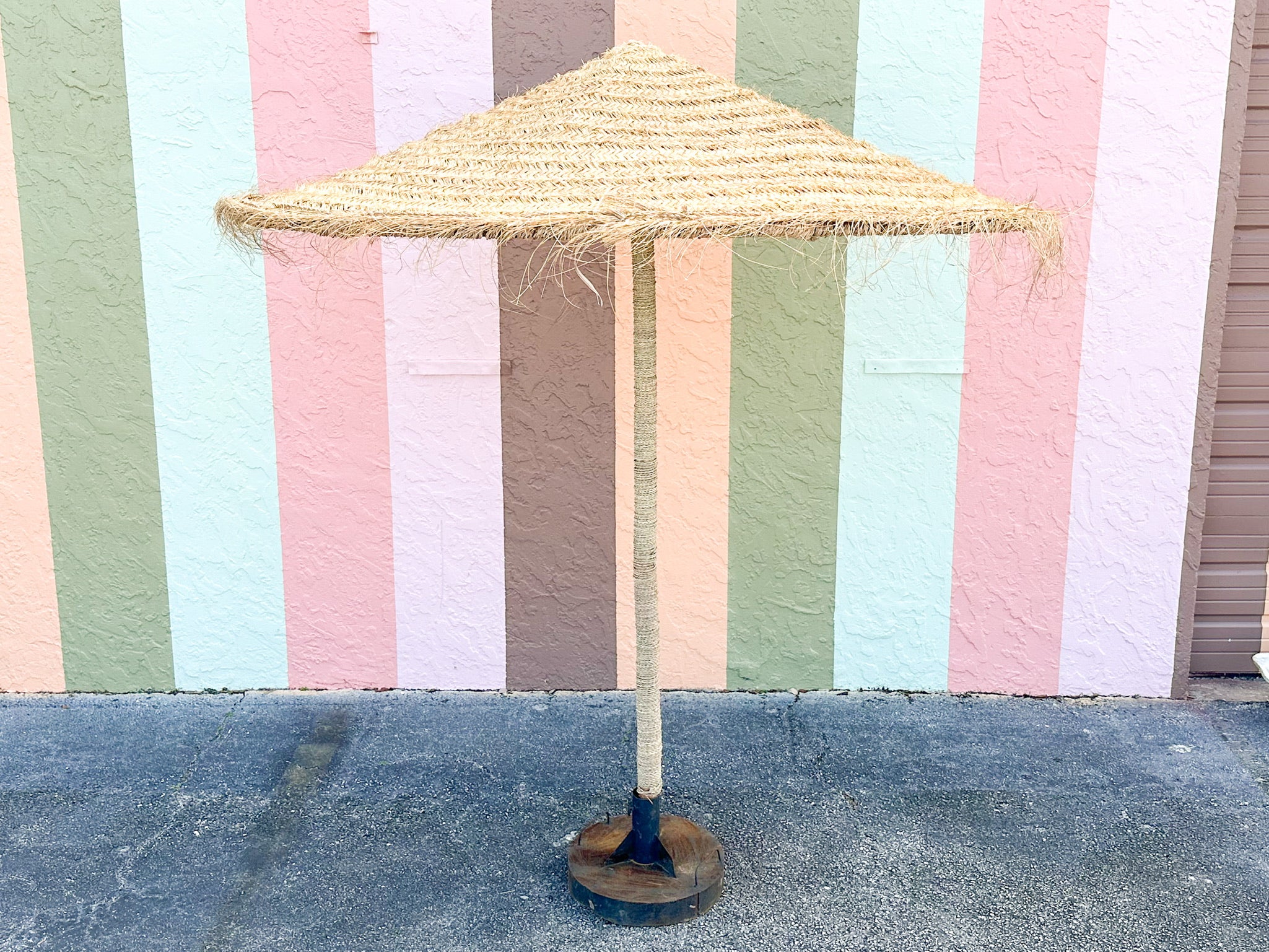 Kips Bay Show House Island Chic Tiki Umbrella and Stand