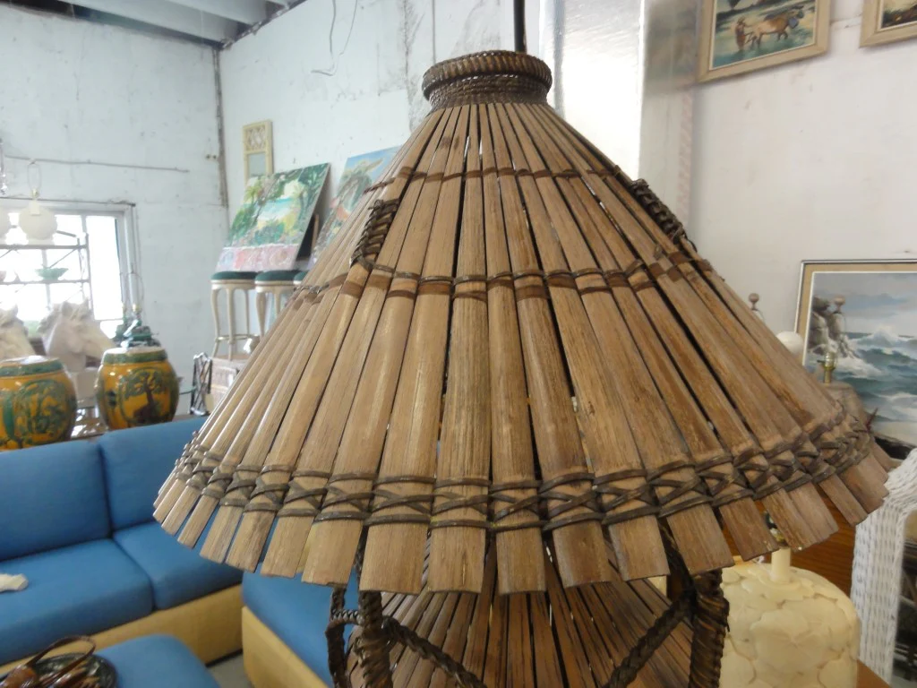 Large Island Style Bamboo Lamp - Image 5