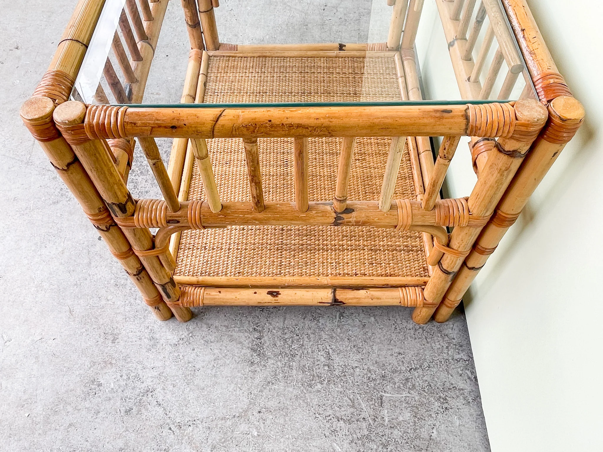 Island Style Bamboo Side Table - Image 3
