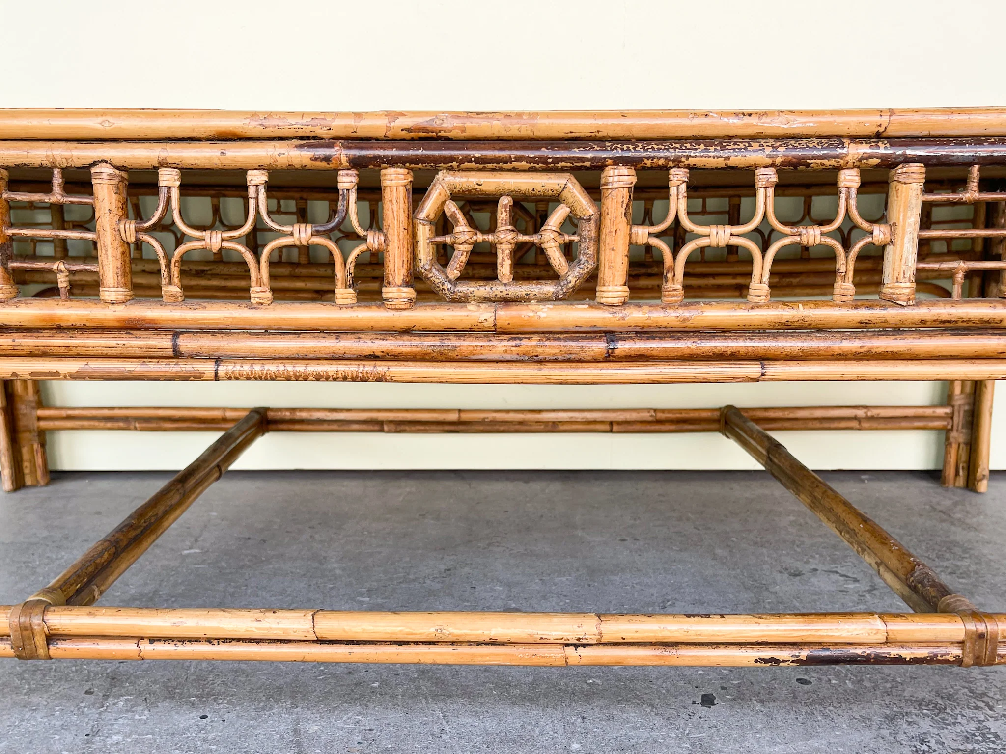 Island Style Parquet Bamboo Coffee Table - Image 3