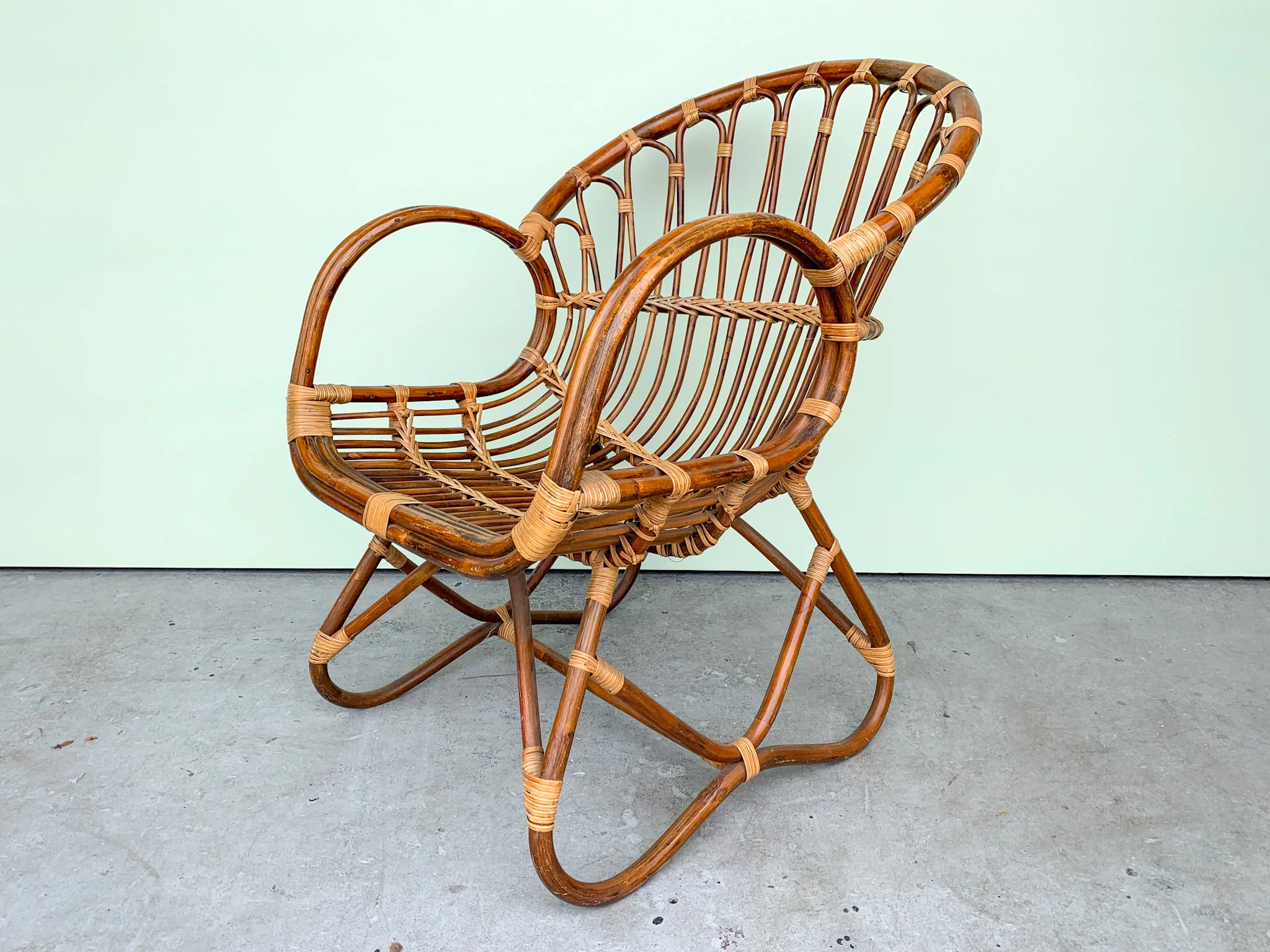 Albini Style Rattan Lounge Chair - Image 4