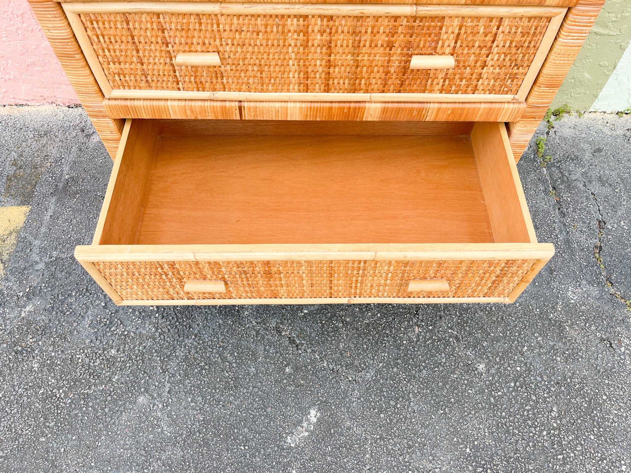Island Style Rattan Wrapped Cabinet - Image 7