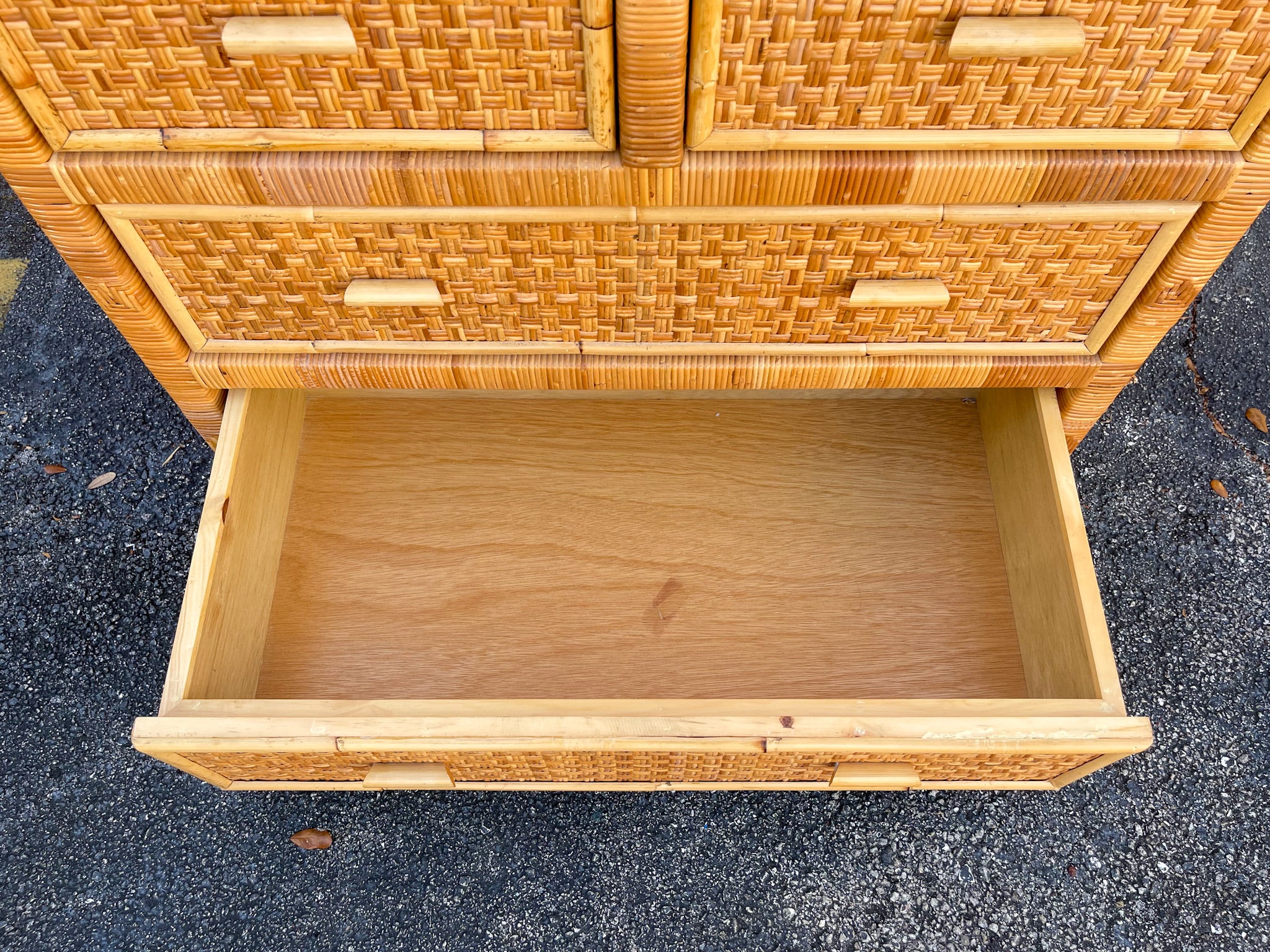 Island Style Rattan Wrapped Cabinet - Image 10