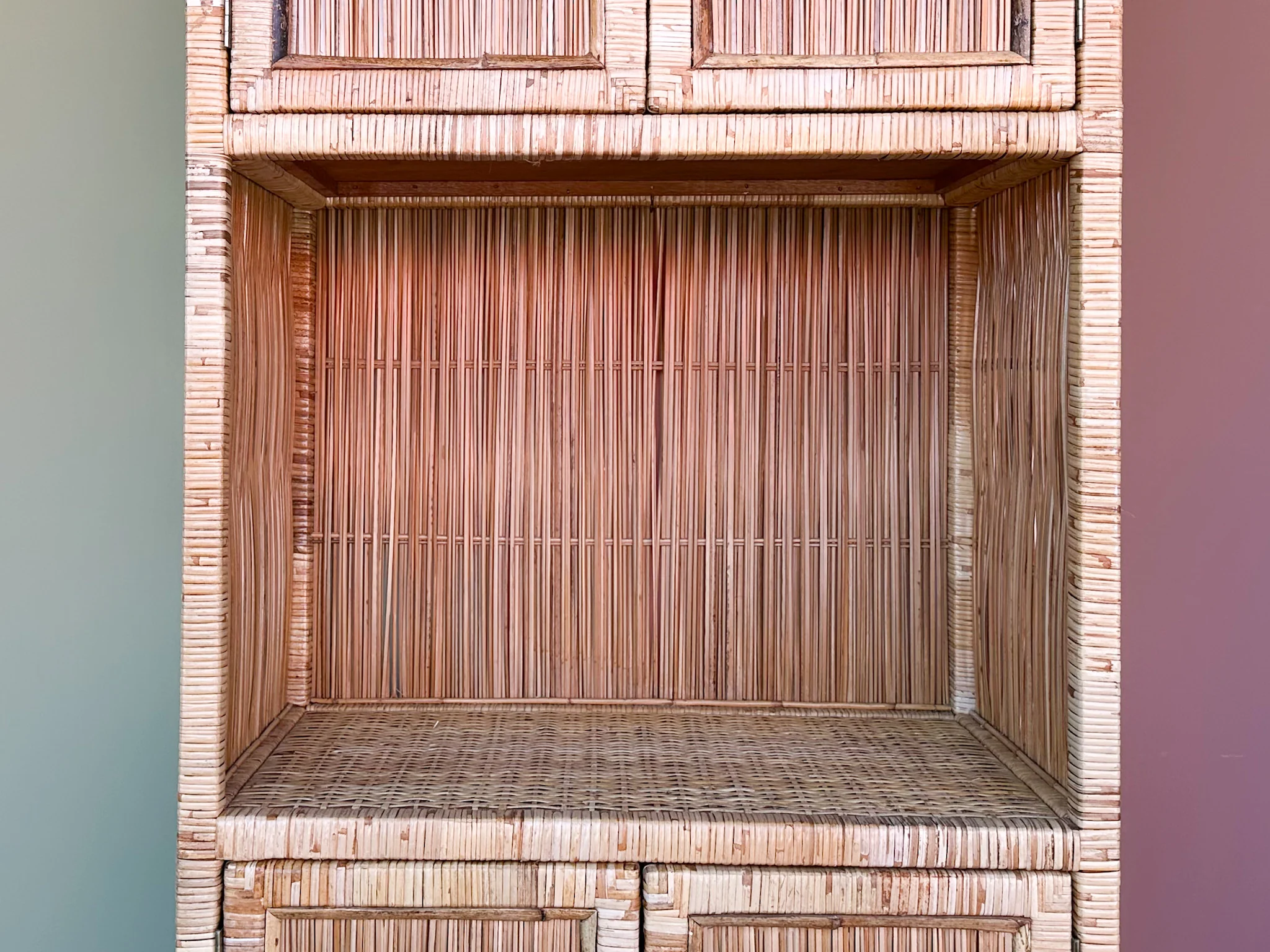 Island Style Rattan Wrapped Cabinet - Image 4