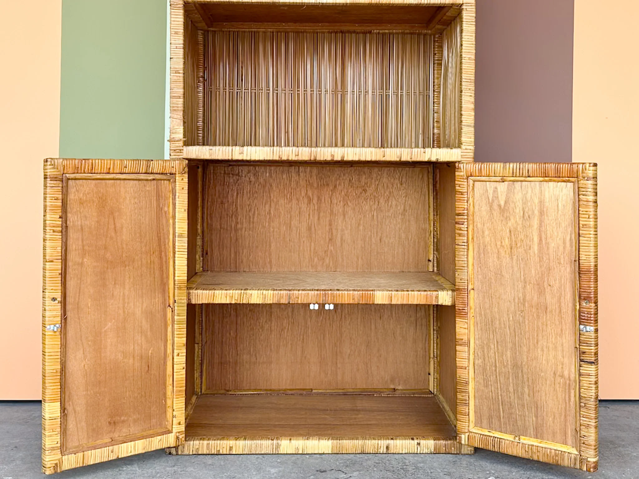 Island Style Rattan Wrapped Cabinet - Image 5