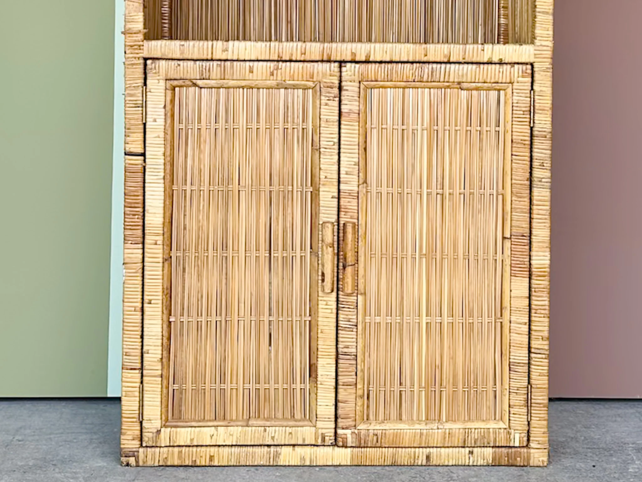 Island Style Rattan Wrapped Cabinet - Image 6
