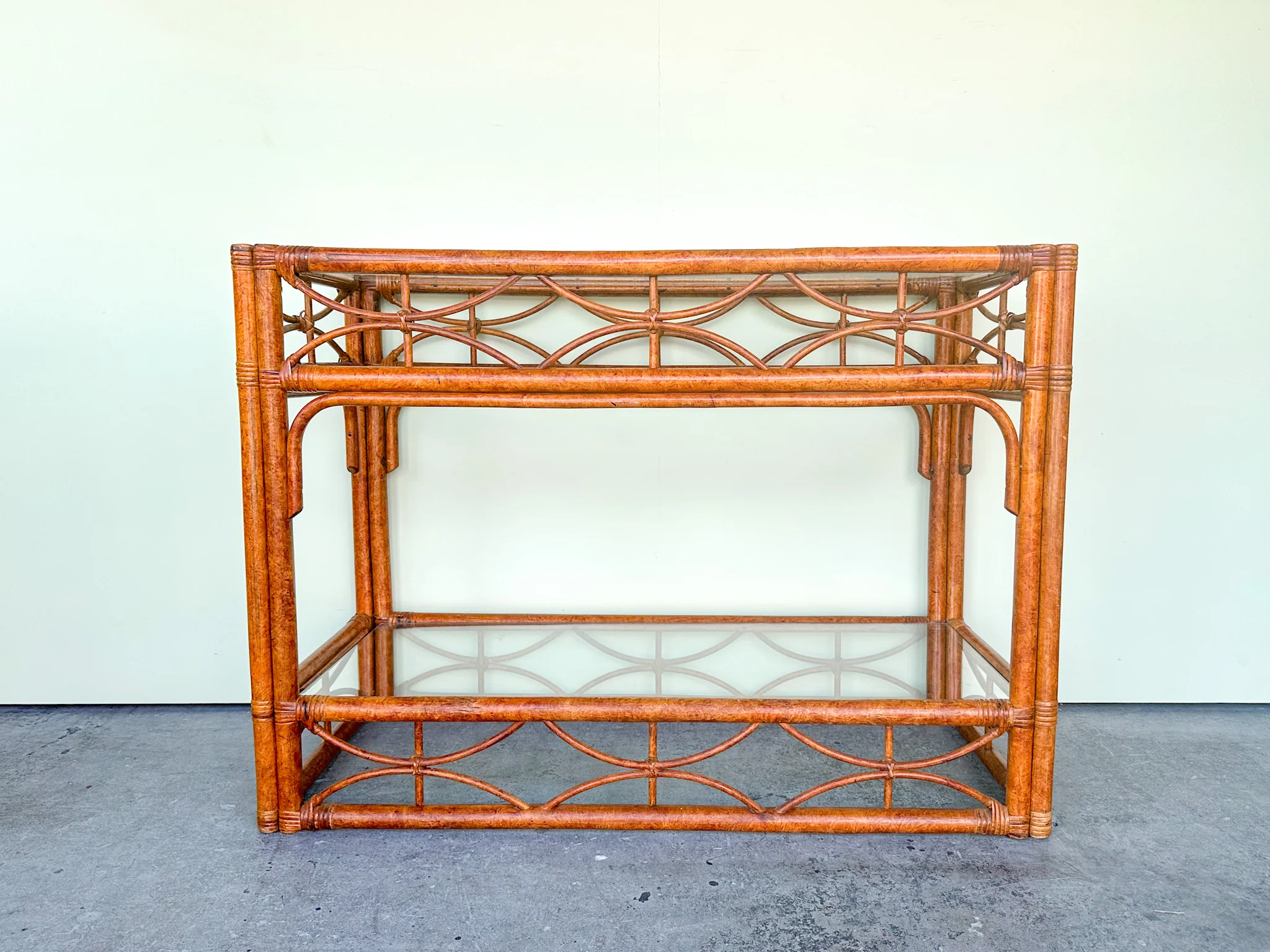 Island Style Tortoiseshell Rattan Console - Image 8