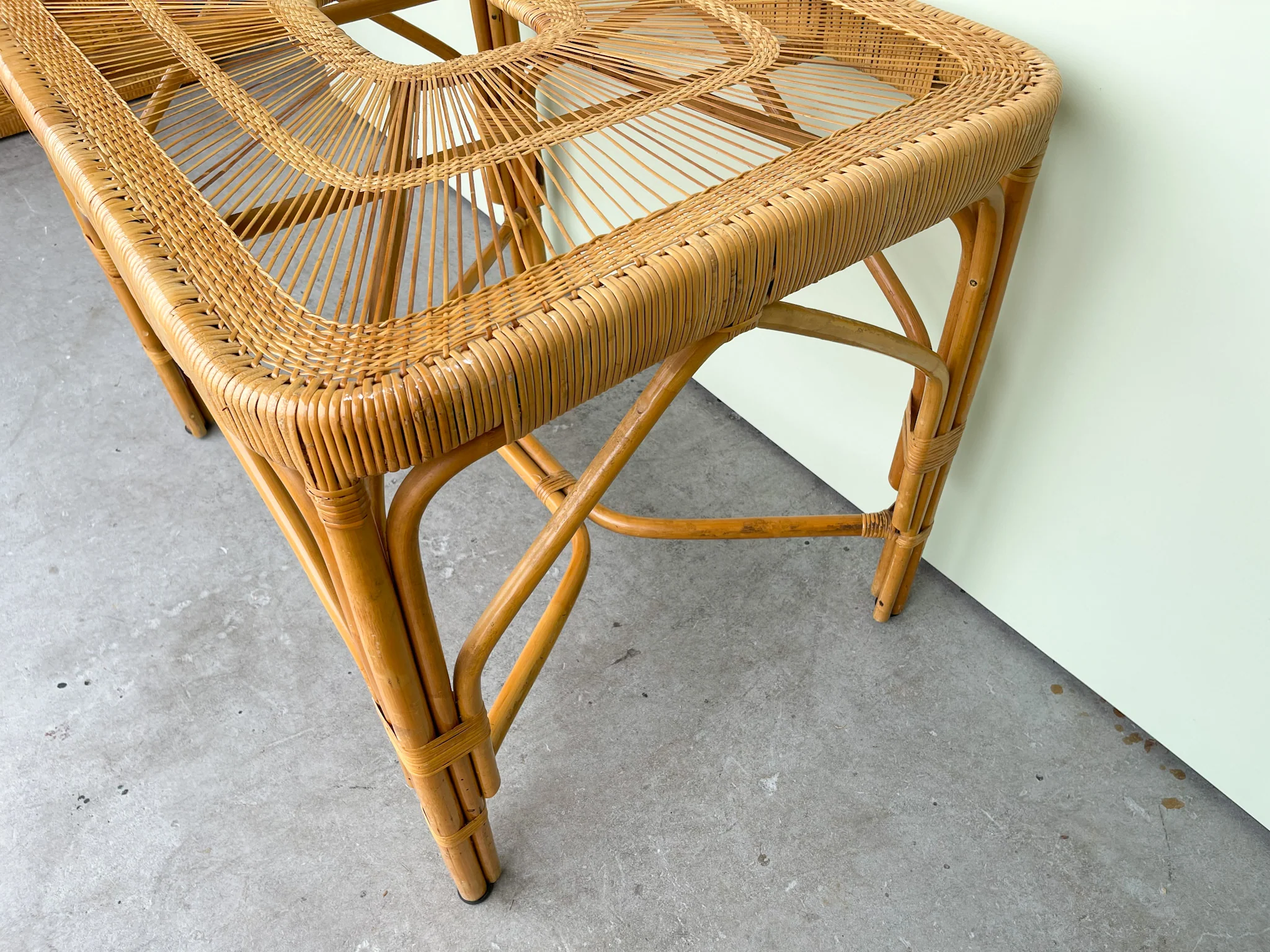Island Style Wicker and Bamboo Entry Table - Image 3