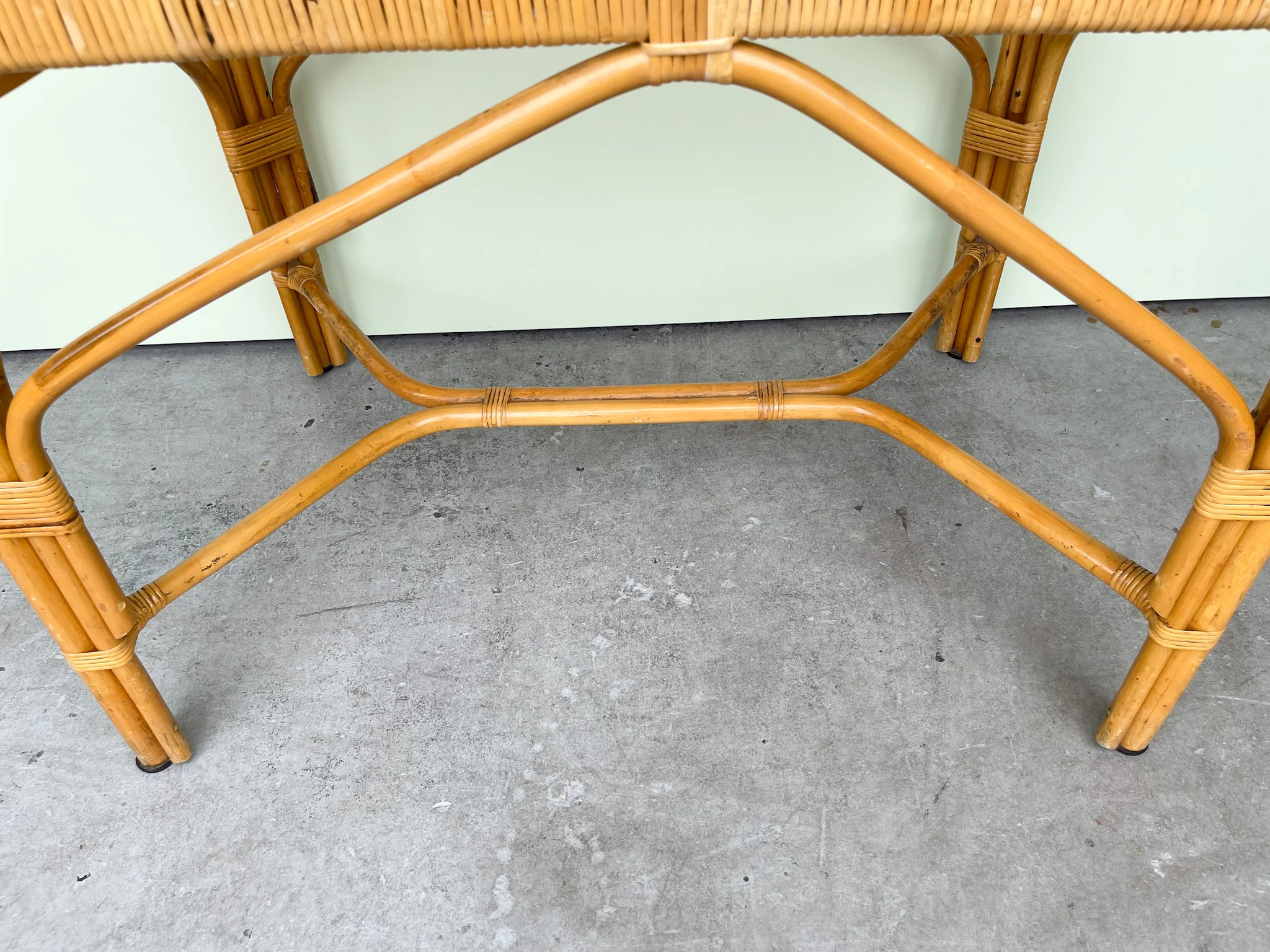 Island Style Wicker and Bamboo Entry Table - Image 4