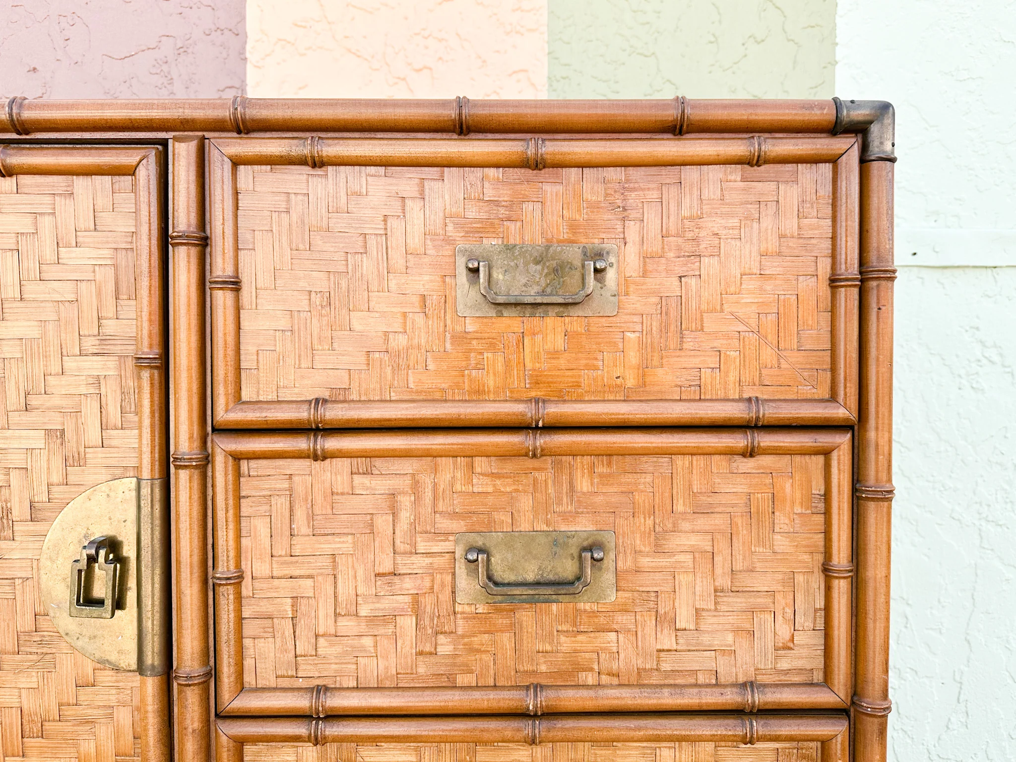 Island Style Woven Rattan Armoire - Image 13