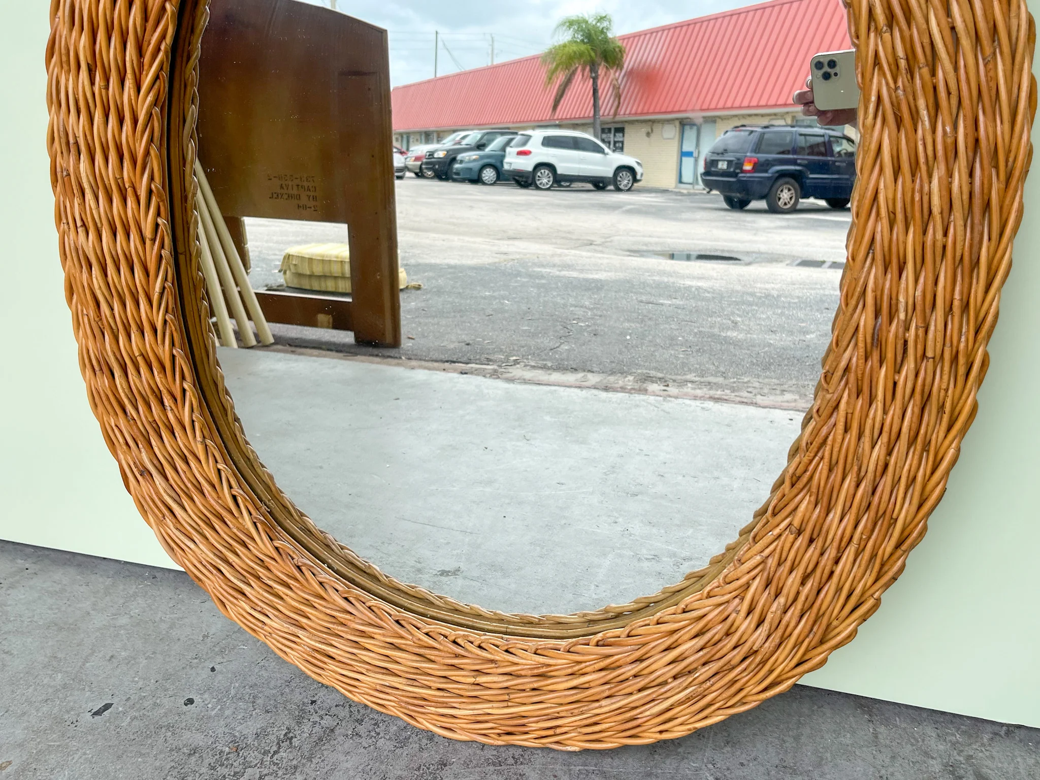 Warehouse Wednesday Sale: Island Style Woven Rattan Mirror - Image 4