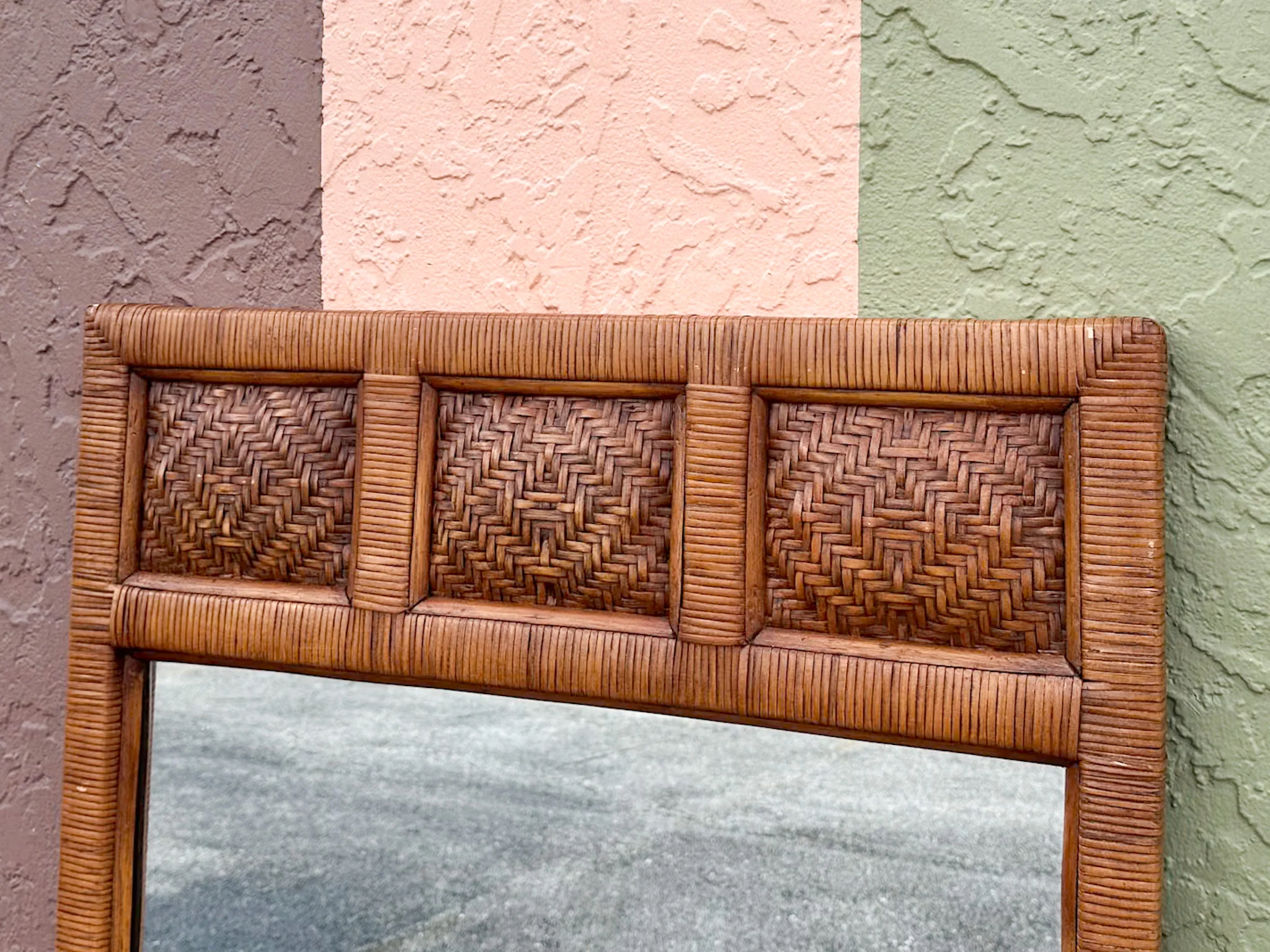 Island Style Woven Rattan Mirror - Image 4